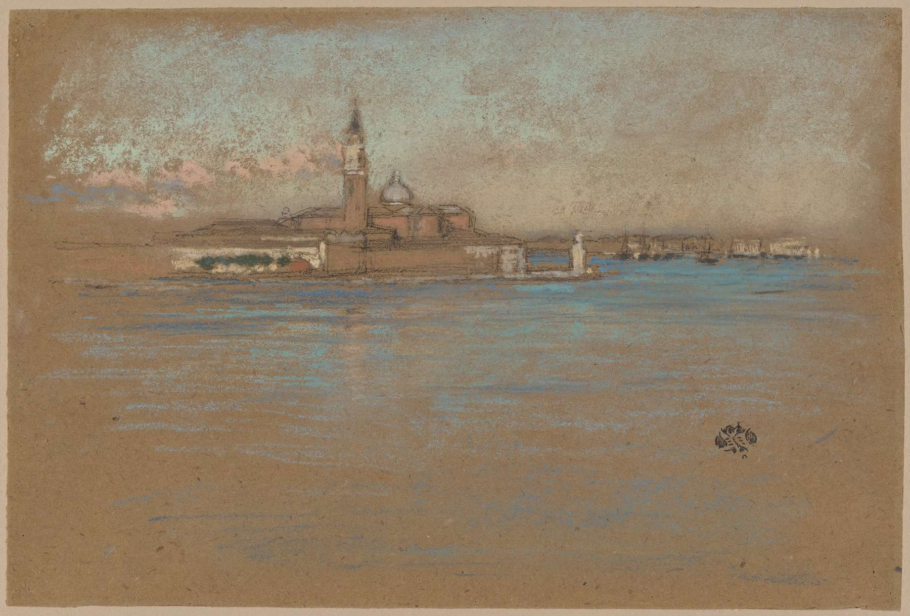 The Church of San Giorgio Maggiore, oil on canvas by James Abbott McNeill Whistler, featuring a church reflected in water.