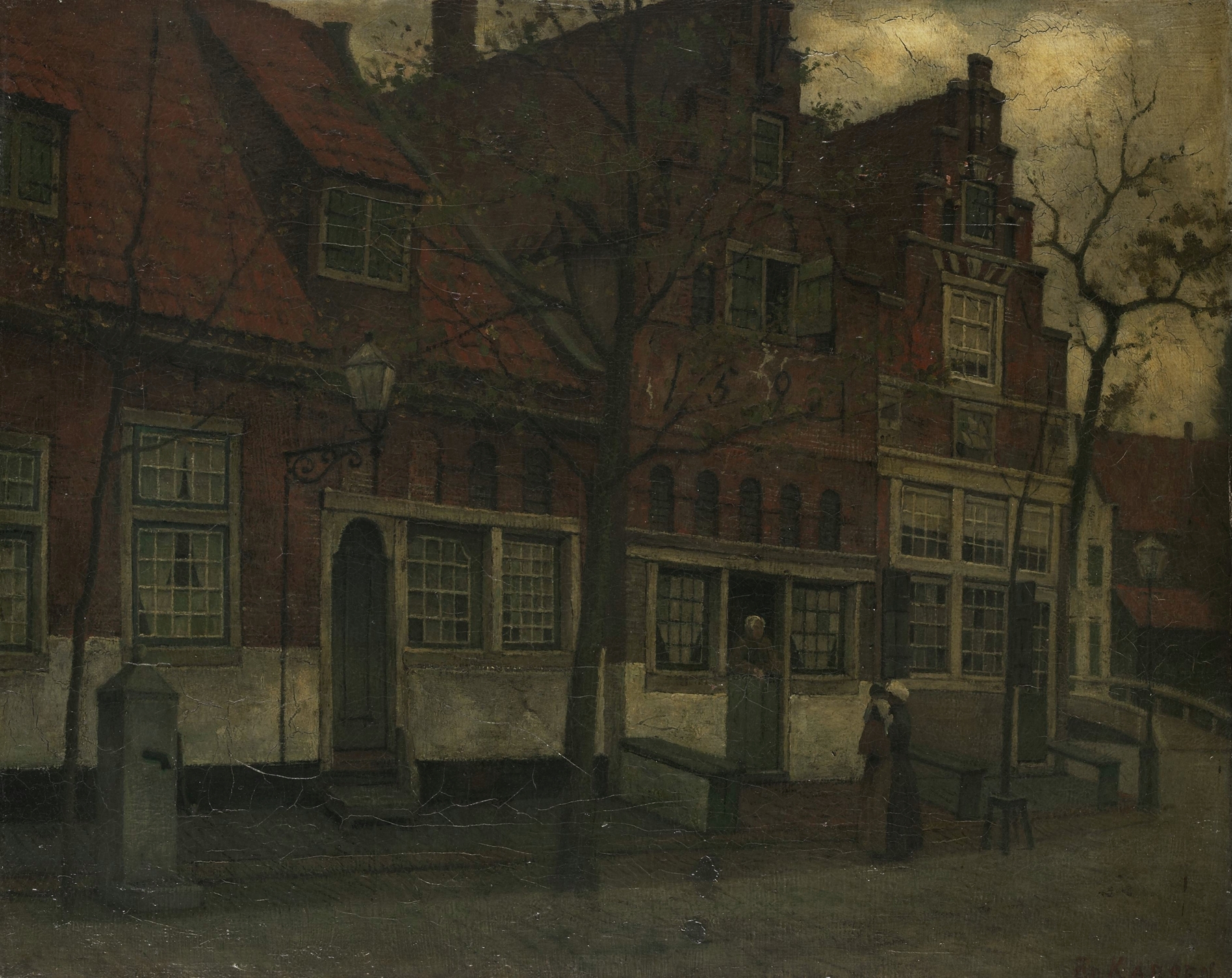 Houses on the Breedstraat, Enkhuizen by Eduard Karsen, realism, depicting quaint houses with soft light