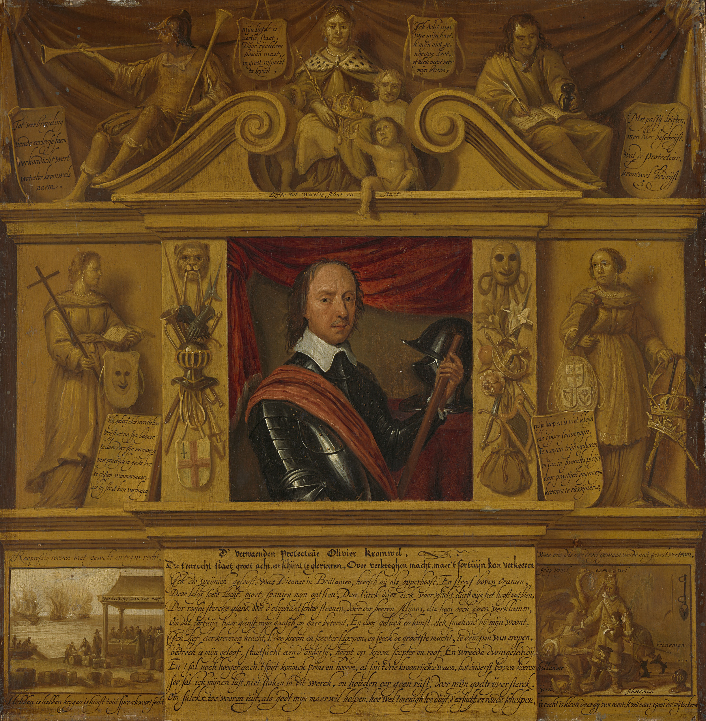Portrait of Oliver Cromwell, oil on panel, unknown artist