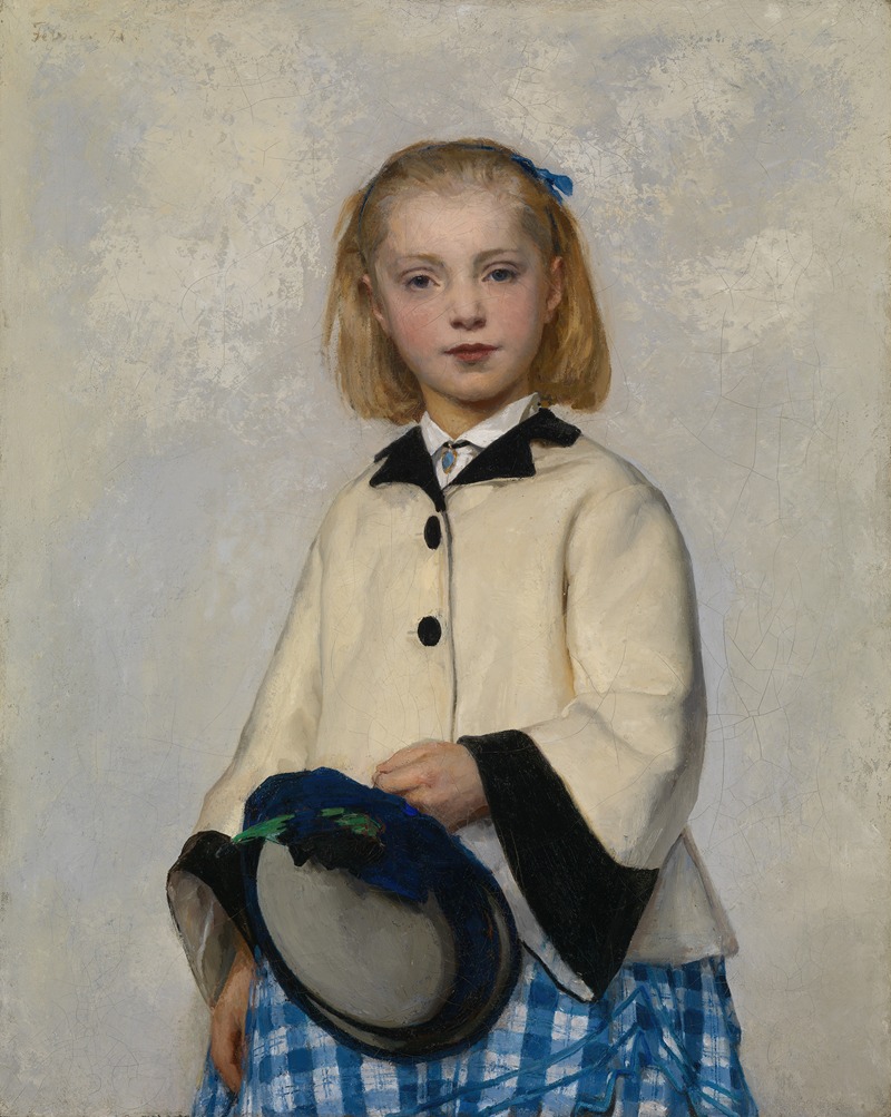 A portrait of Albert Anker's daughter Louise, showcasing her youthful innocence.