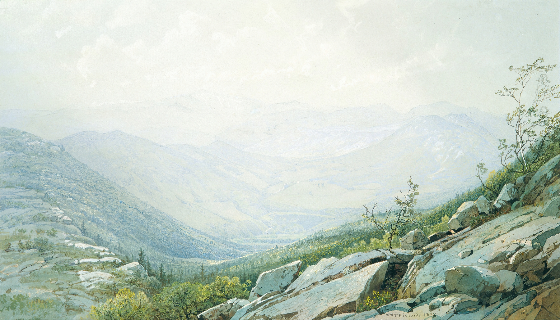 The Mount Washington Range, from Mount Kearsarge, by William Trost Richards, public domain