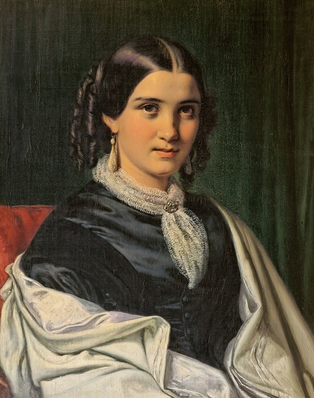 A portrait of Mrs. Vilhelmine Heise by Wilhelm Marstrand.