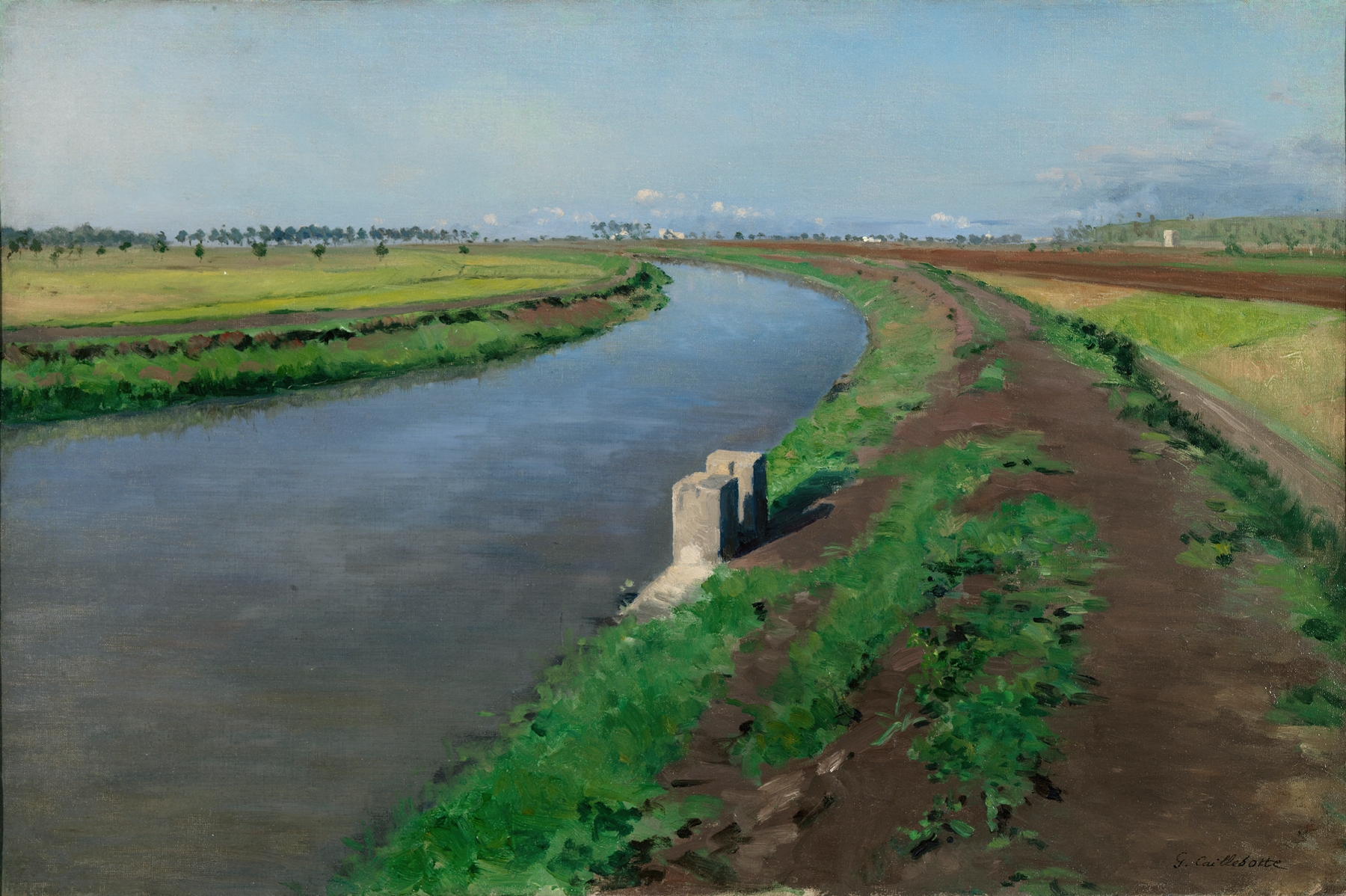Banks of a Canal, near Naples, by Gustave Caillebotte, public domain