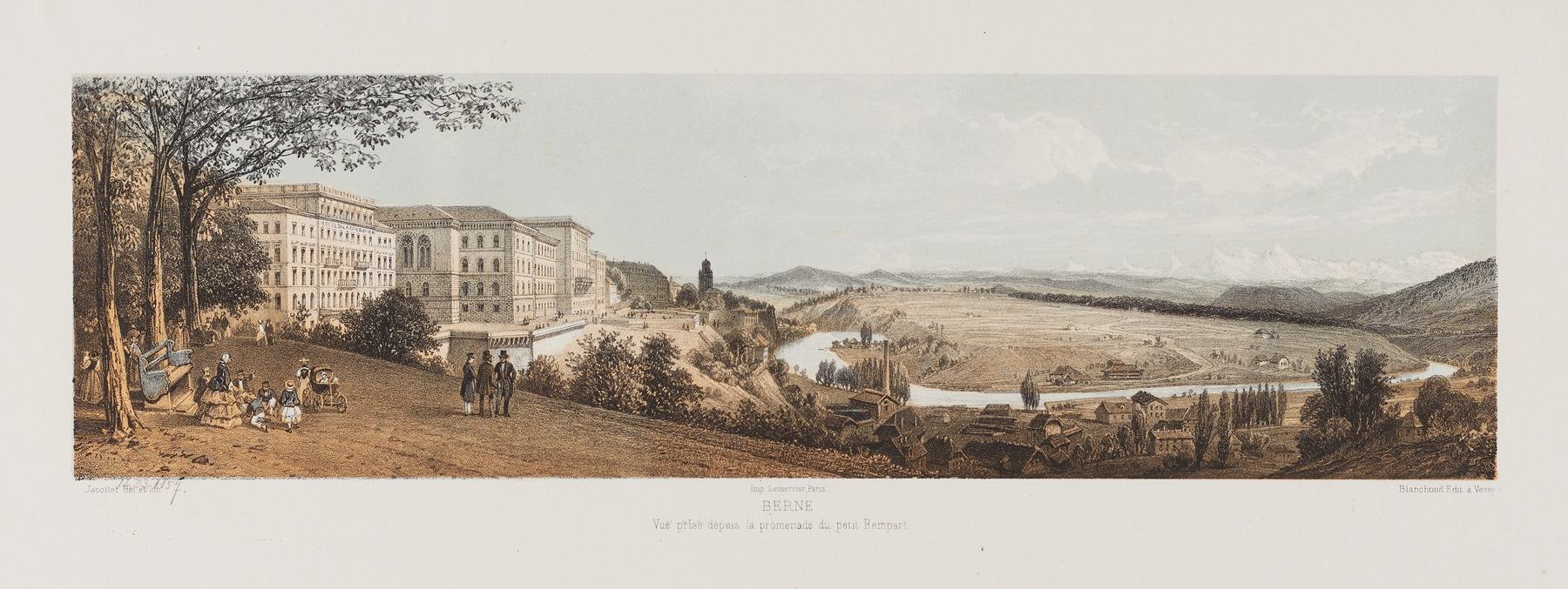 Berne Vue prise depuis la promenade du petit Rempart, by Jean Jacottet, public domain