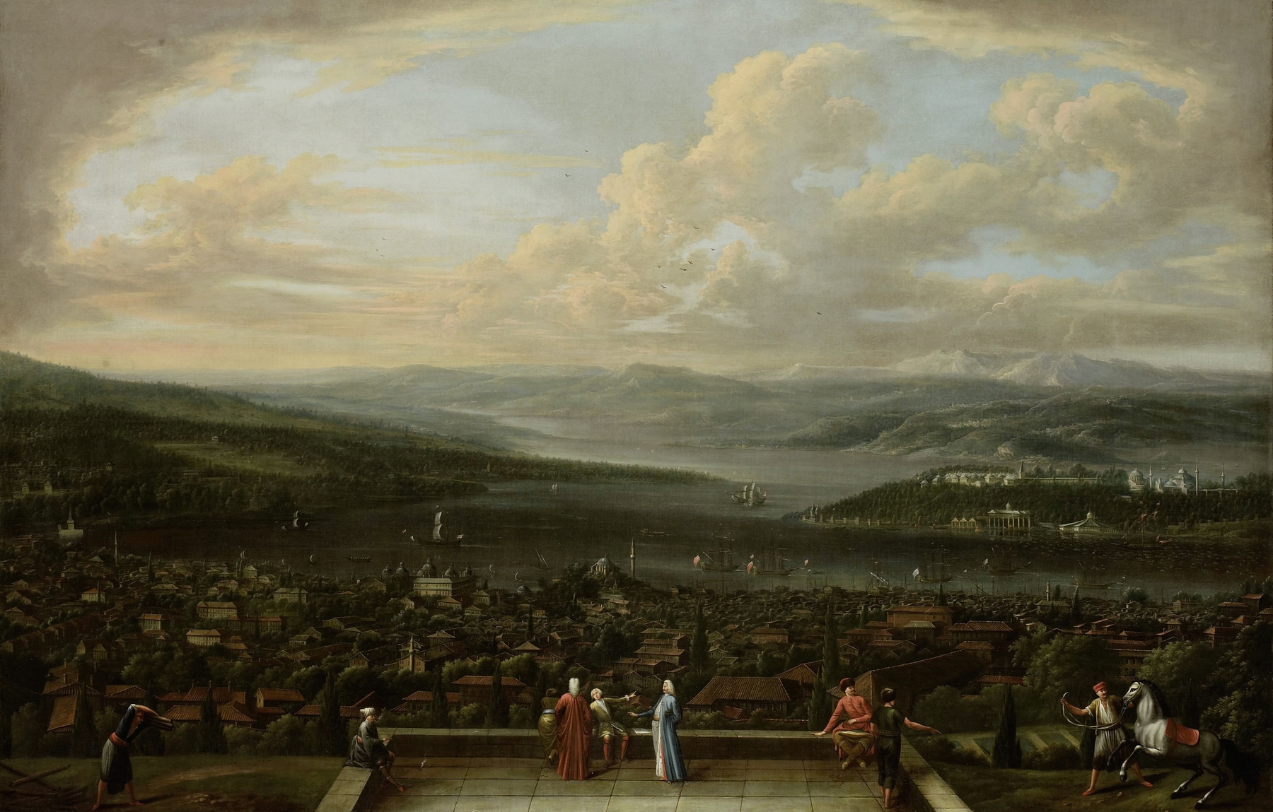 View of Istanbul from the Dutch Embassy at Pera, oil on canvas by Jean Baptiste Vanmour