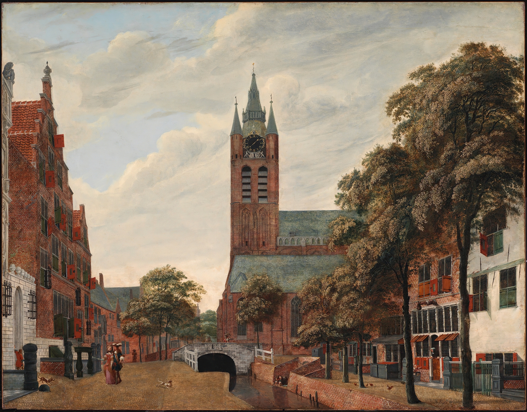 View of the Oude Delft Canal, Delft, by Jan van der Heyden, public domain