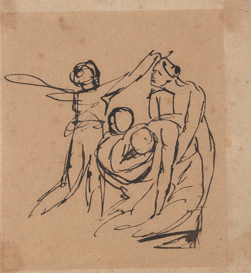 A depiction of a group in mourning, showcasing emotional expressions.