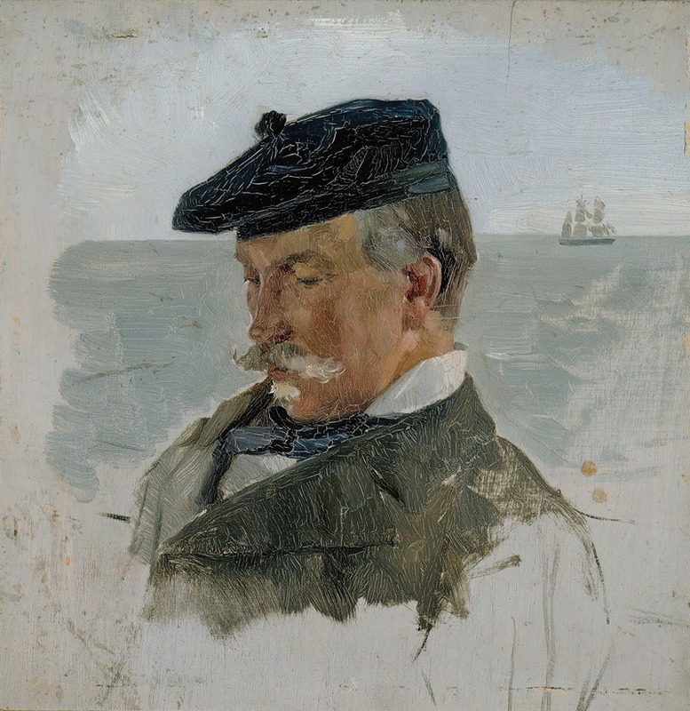 A portrait sketch of Adolf von Becker by Albert Edelfelt.