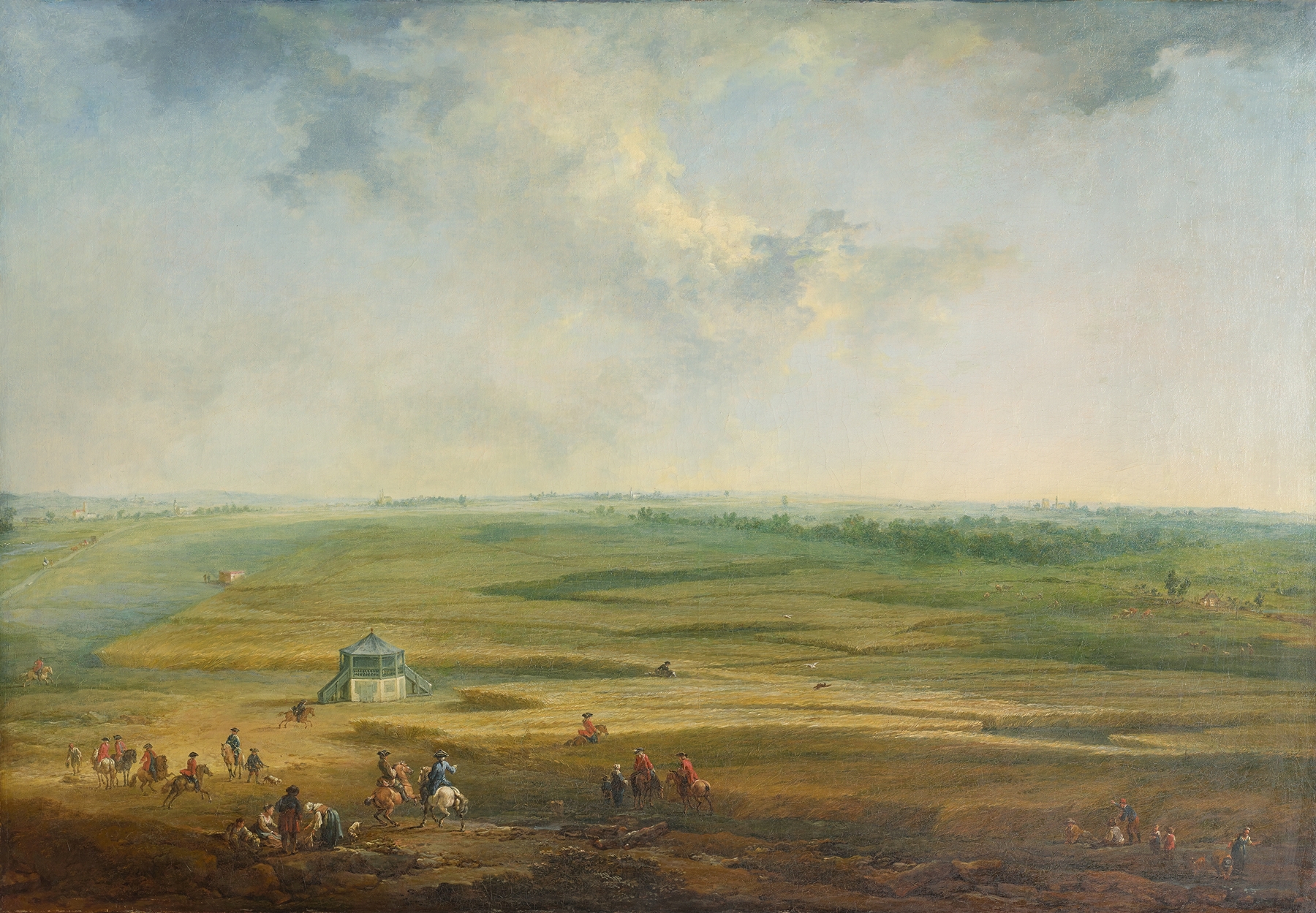Laxenburg vom Hayd-Lusthaus gegen Maria Lanzendorf, by Johann Christian Brand, public domain