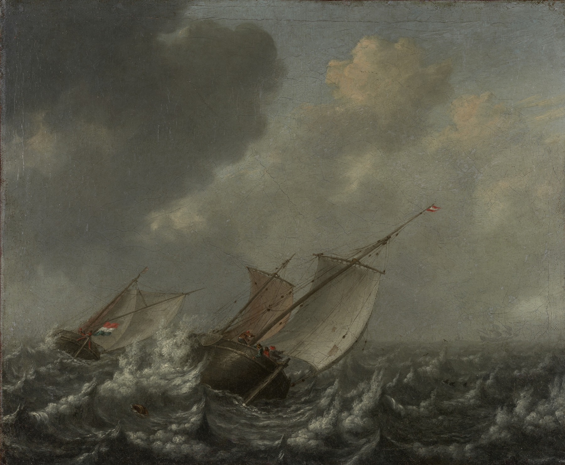 Vessels on a Choppy Sea, by Jan Porcellis, public domain
