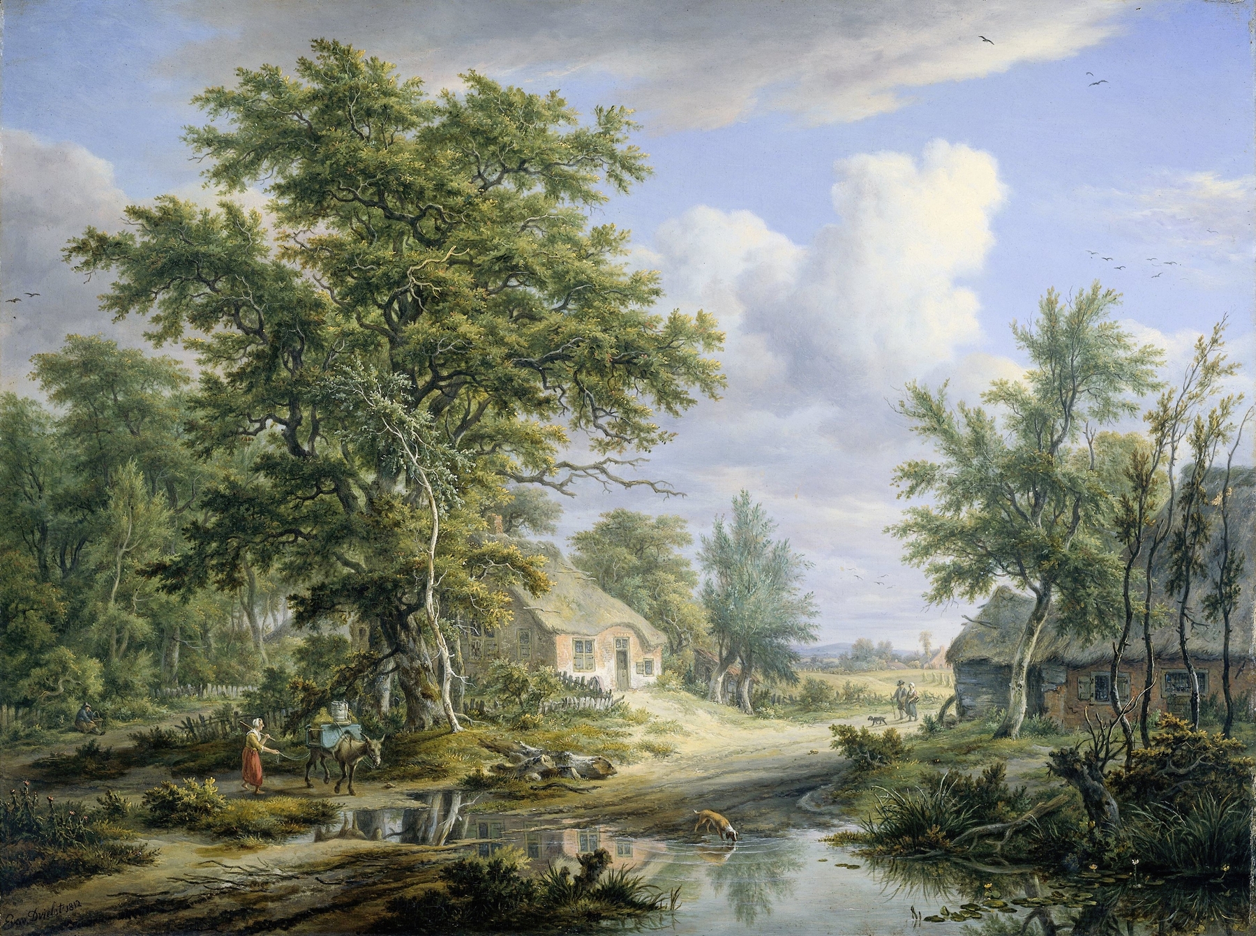 Farms on the Fringe of a Wood, oil on canvas by Egbert van Drielst