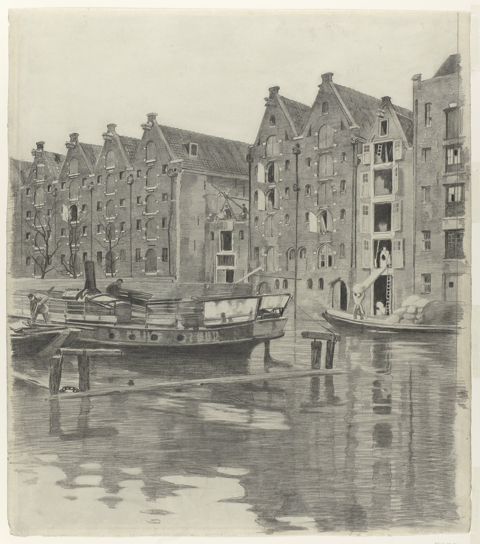 Pakhuizen aan een gracht, by Willem Witsen, public domain