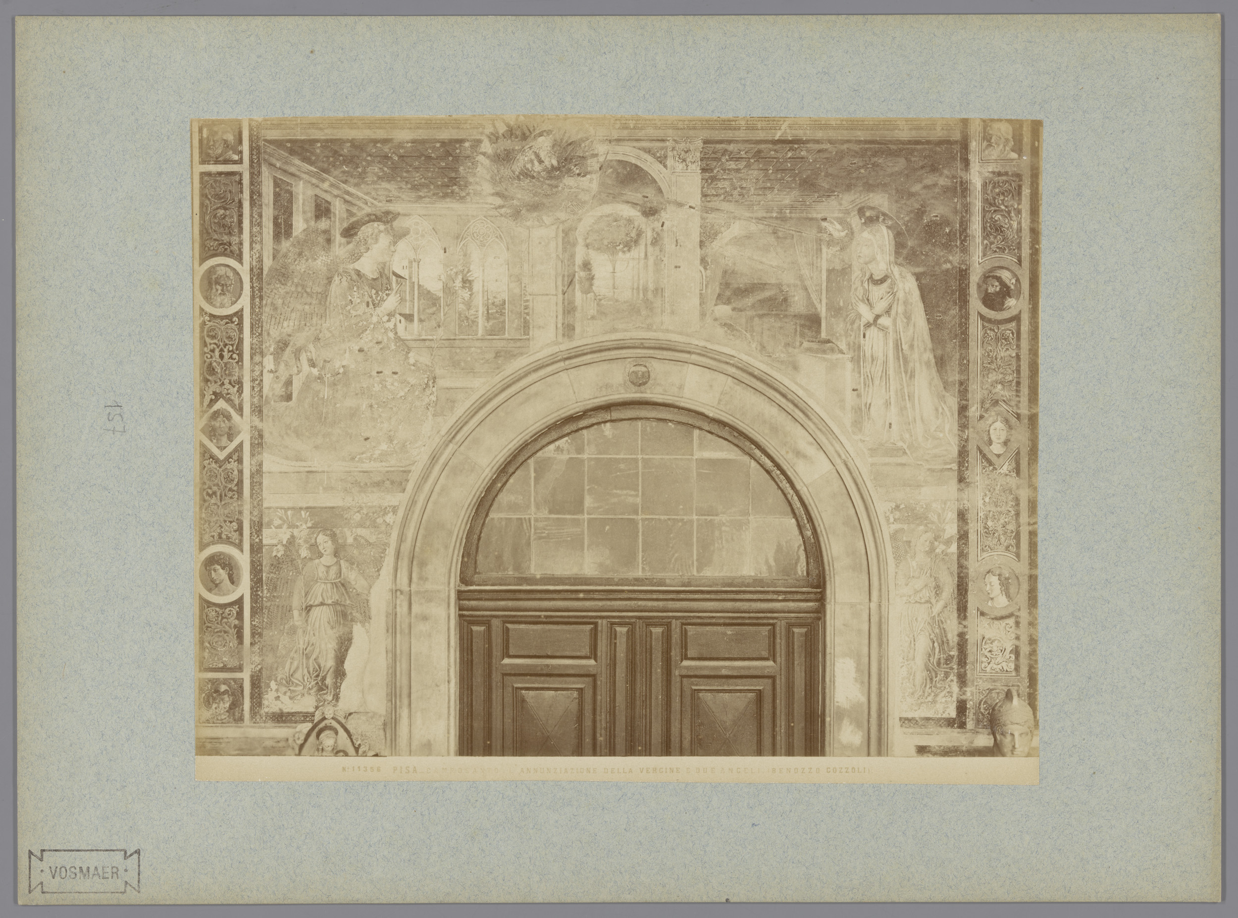 Fresco of Annunciatie and two angels by Fratelli Alinari, albumen print