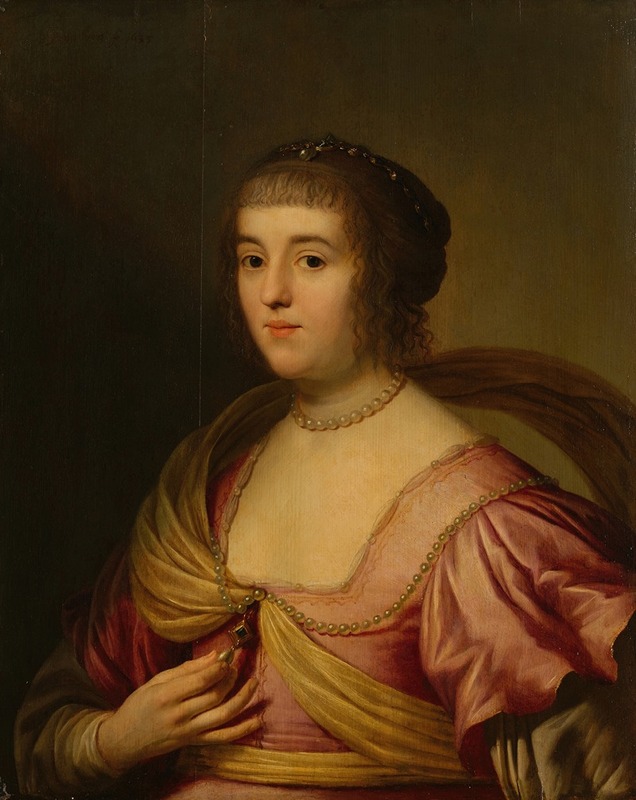 A portrait of Amalia van Solms by Gerard van Honthorst.