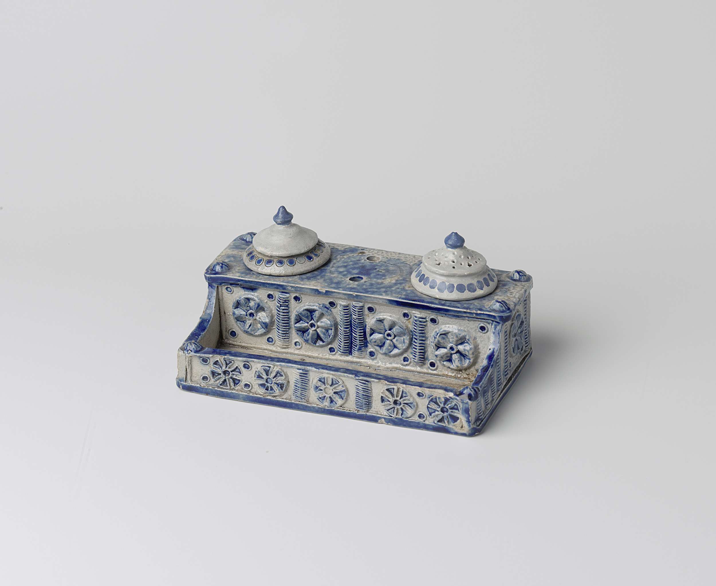 Ink stand with flower roundels, Rococo style, Unknown Artist