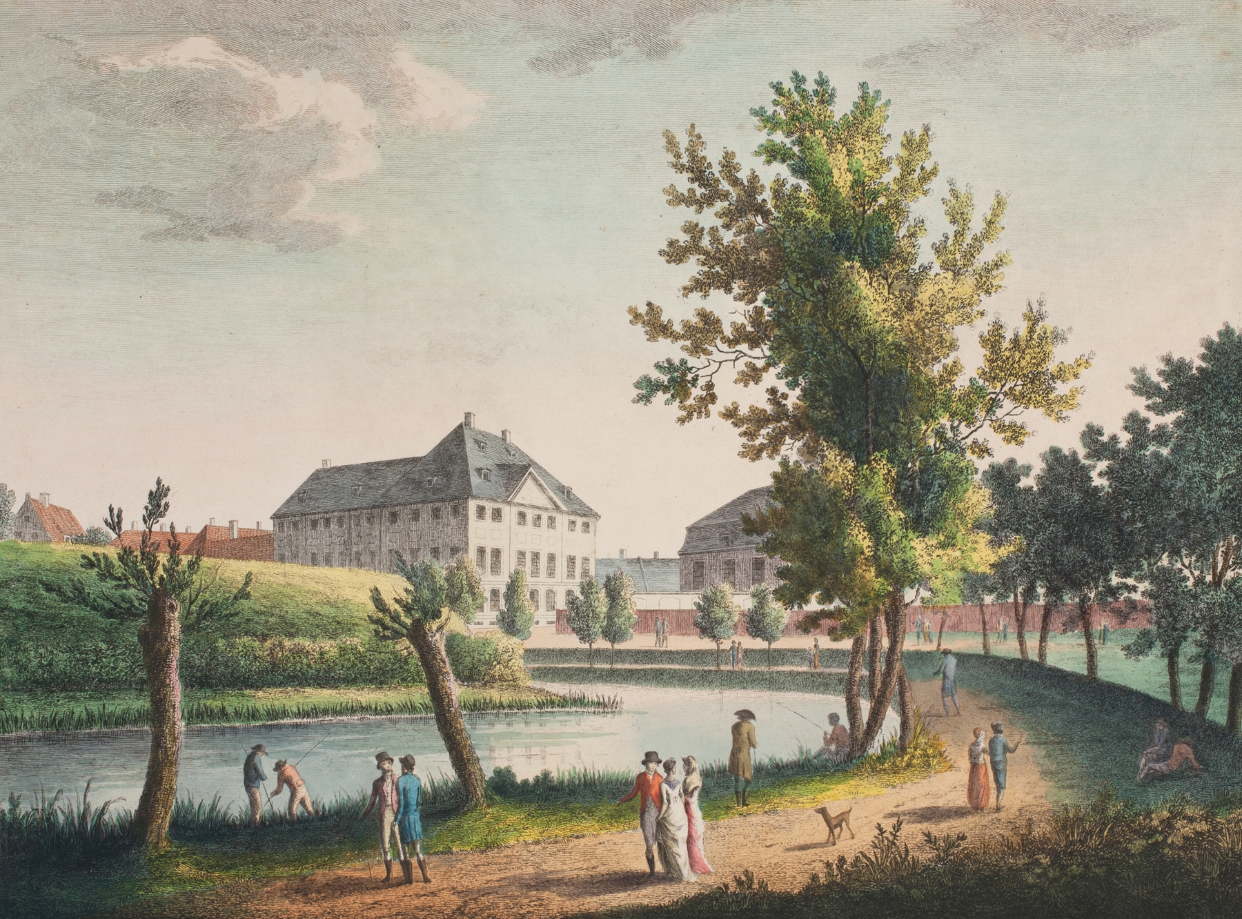 Landscape featuring a winding path and soft sky, oil painting by Elias Meyer