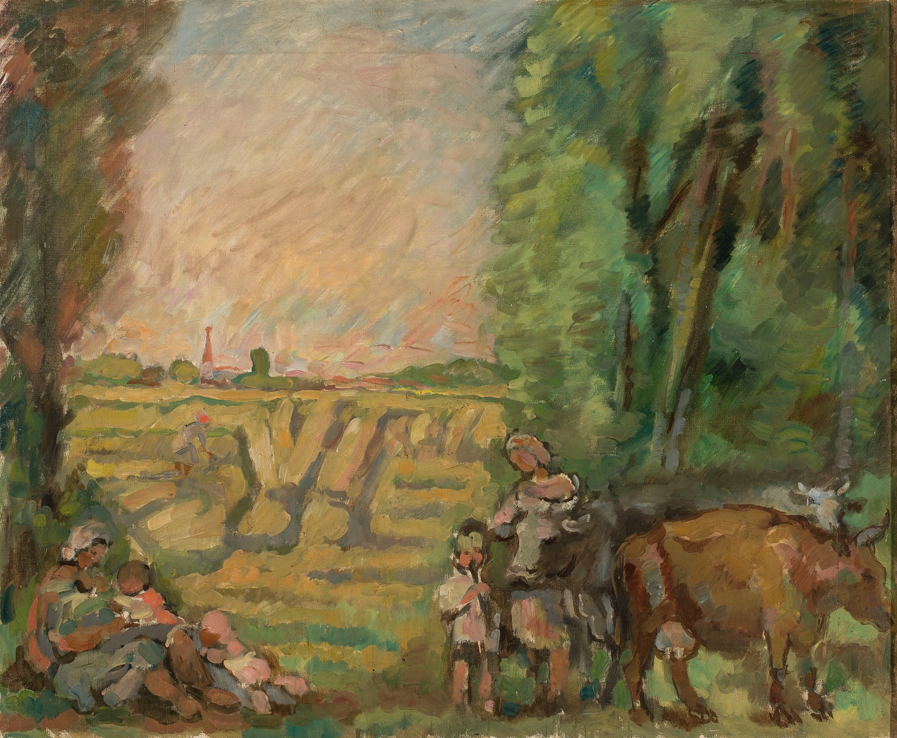 Pejzaż ze snopkami, by Wacław Wąsowicz, public domain