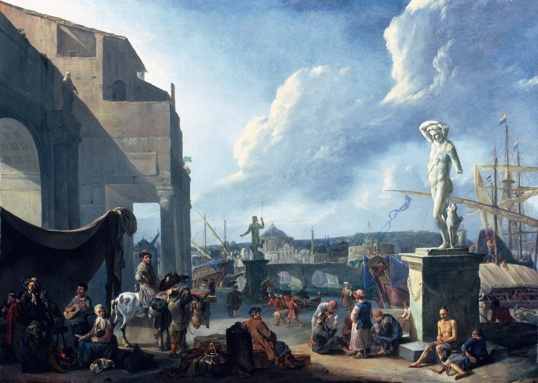 A Capriccio View of Rome with the Castel Sant’Angelo, by Johannes Lingelbach, public domain