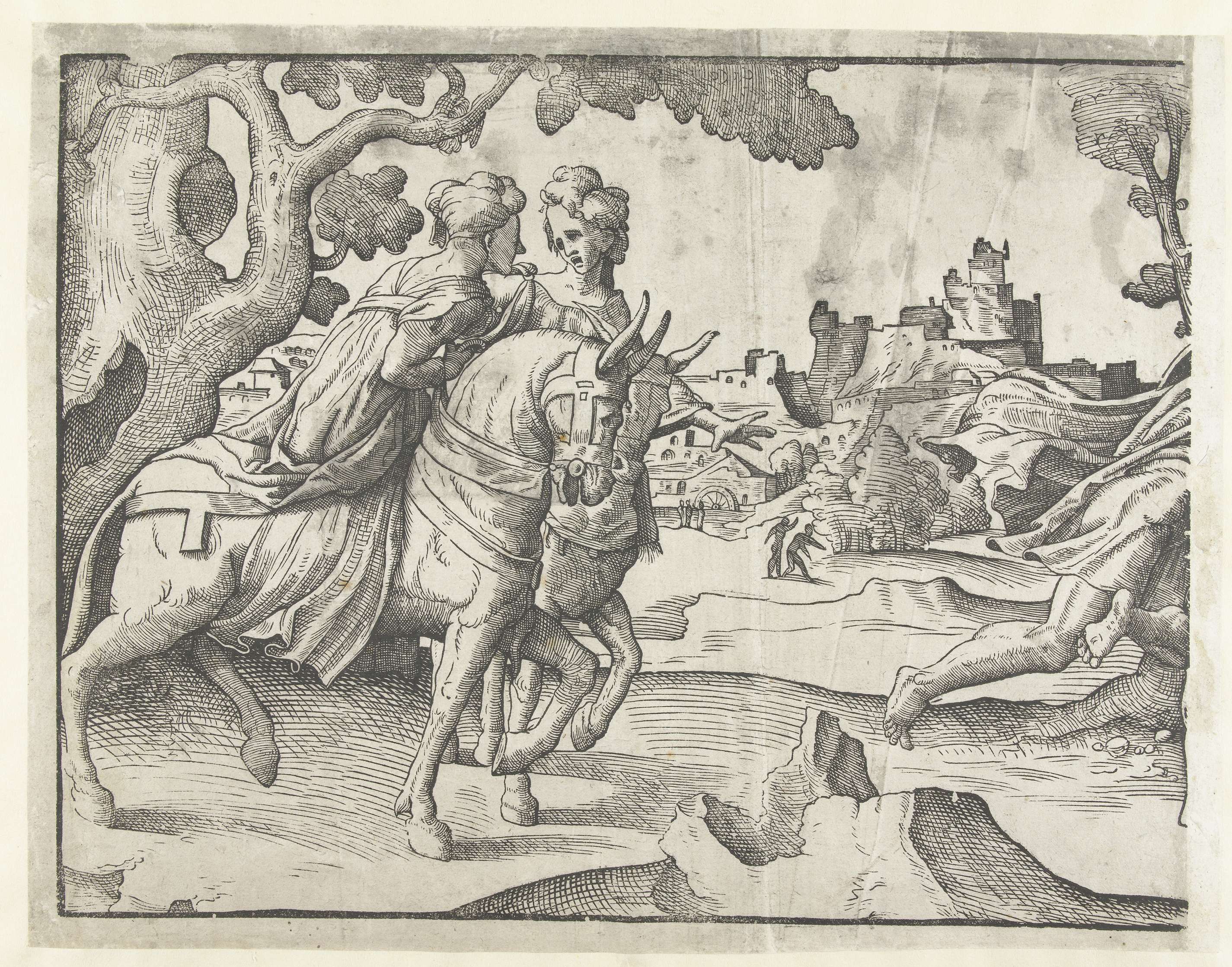 Twee vrouwen op muildieren, by Jan van Scorel, public domain