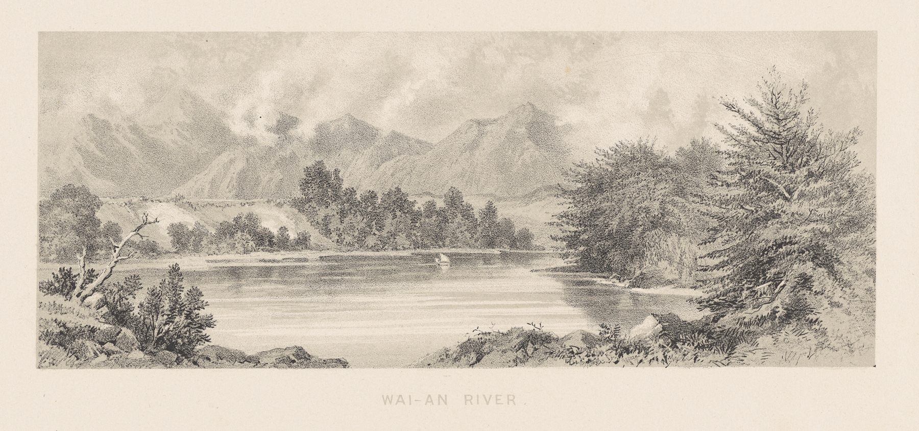 Landscape of the Wai-au River by Charles Decimus Barraud, medium unknown.