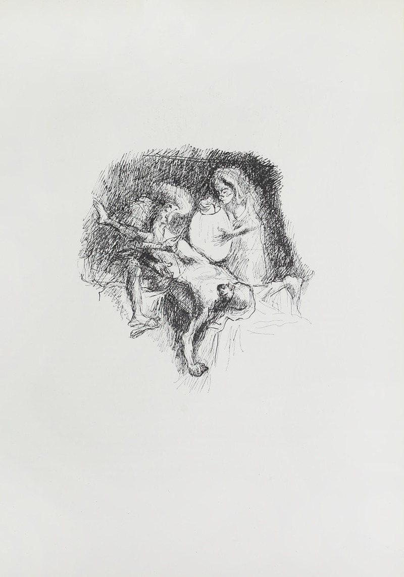 Max Slevogt's 'Ali Baba und die vierzig Räuber Pl.08' depicts a dramatic scene from the famous tale.