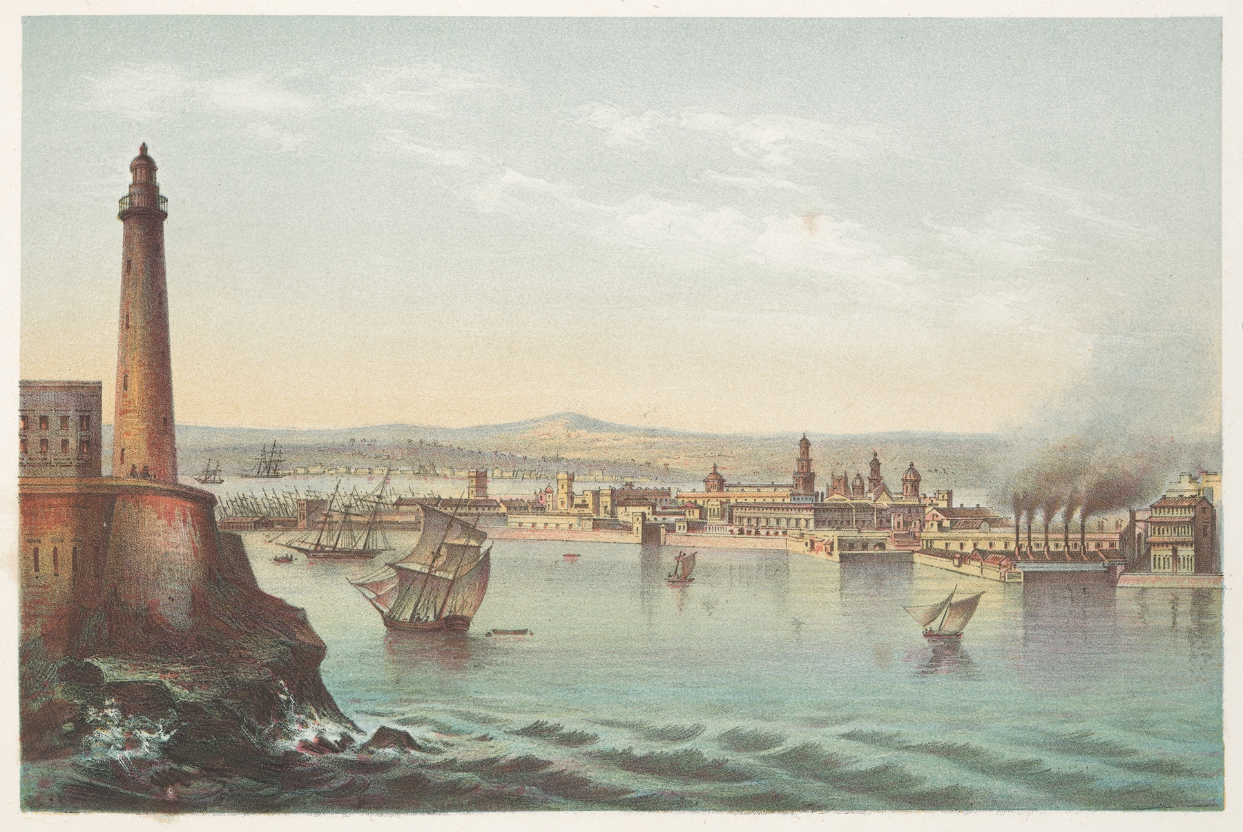 Landscape of Havana by Pierre Toussaint Frédéric Mialhe, 1855, depicting a serene cityscape.