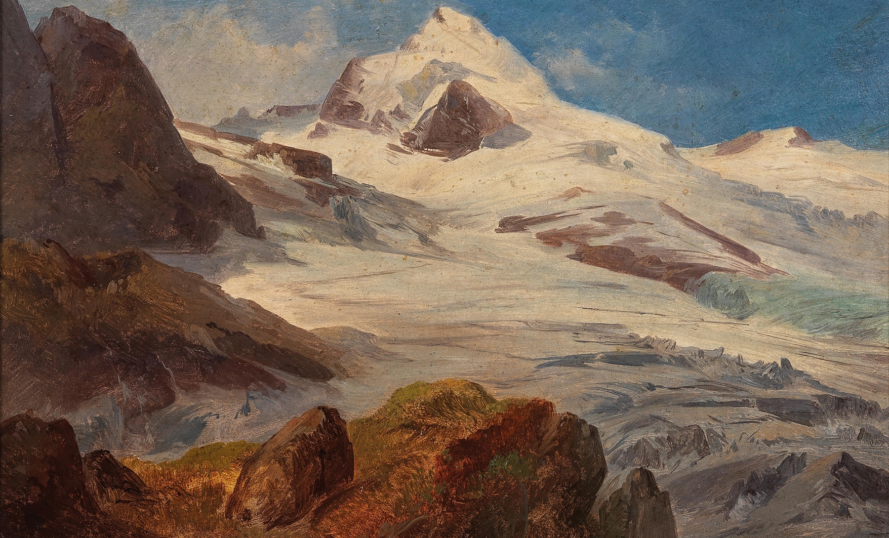 A glacier in the Salzburg Region, oil on canvas by Friedrich Zeller