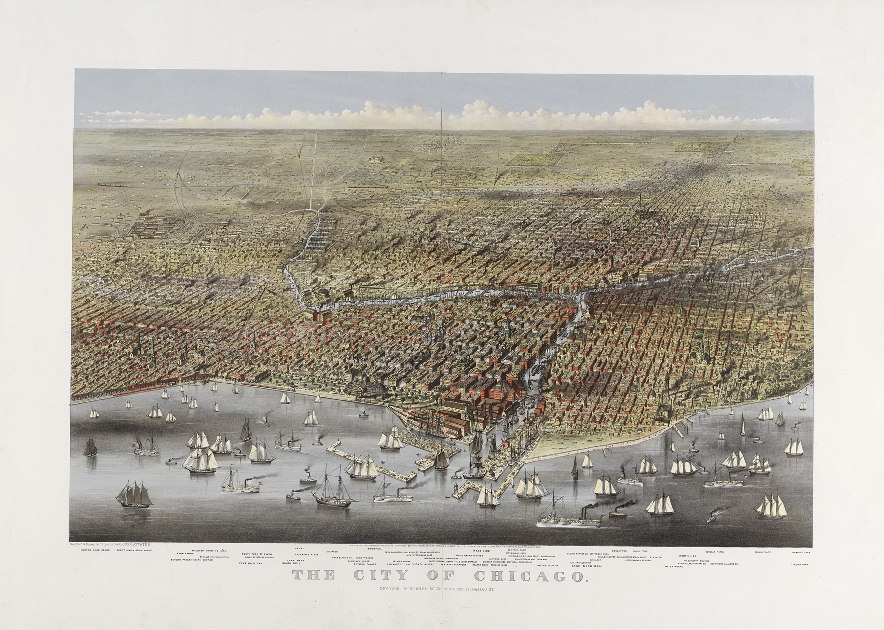 The City of Chicago, by Currier & Ives., public domain