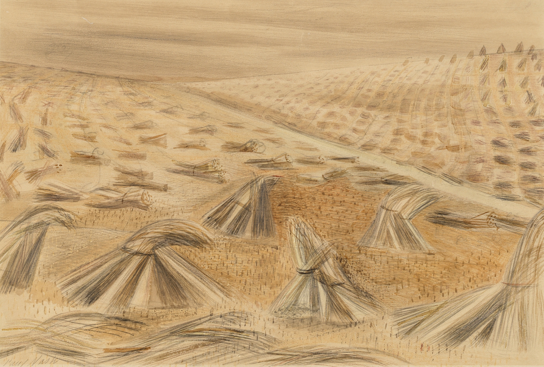 Cornfield, Avebury, by Paul Nash, public domain