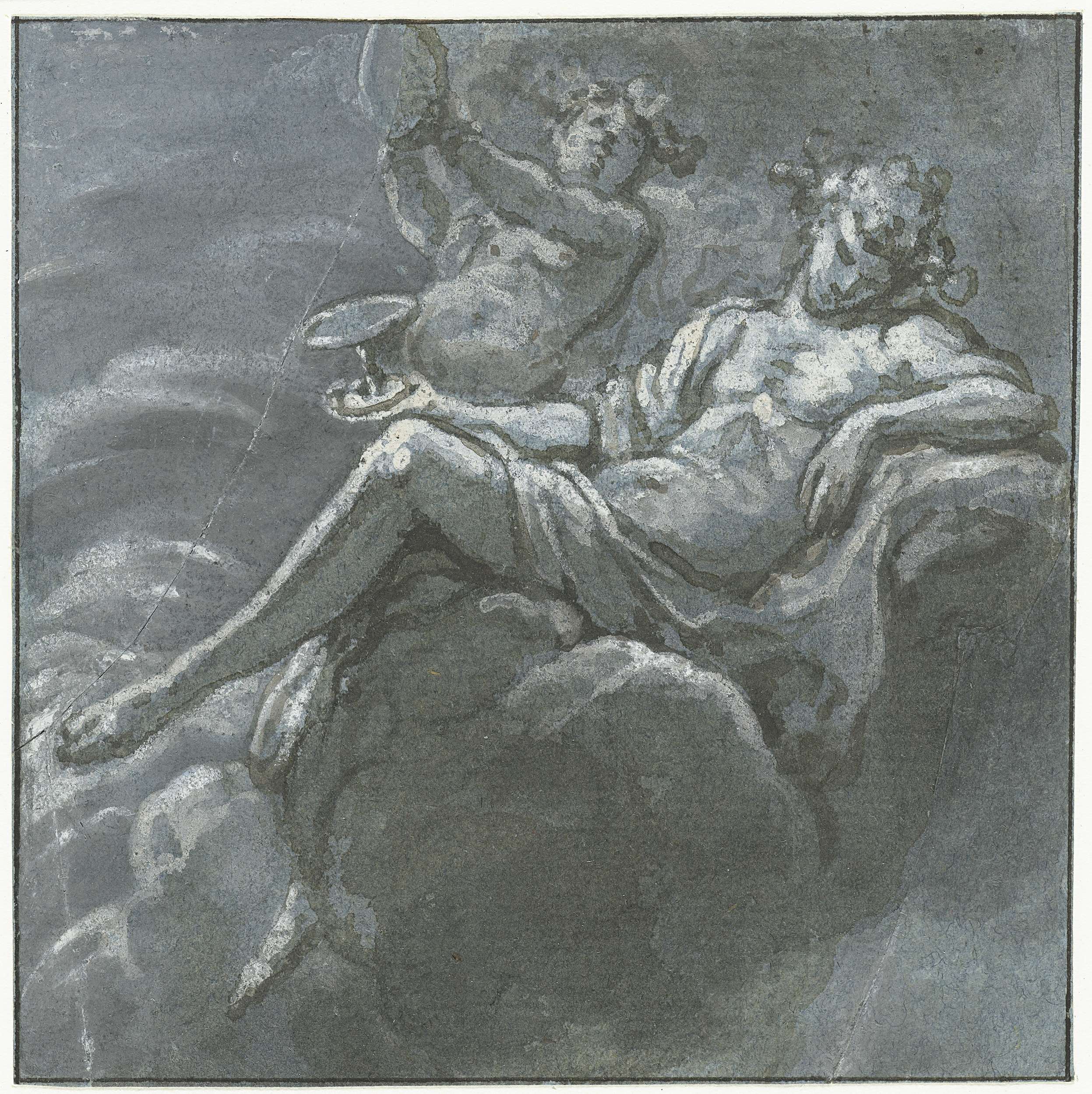 Bacchus and Silenus in oil on canvas by Hans Ulrich Franck