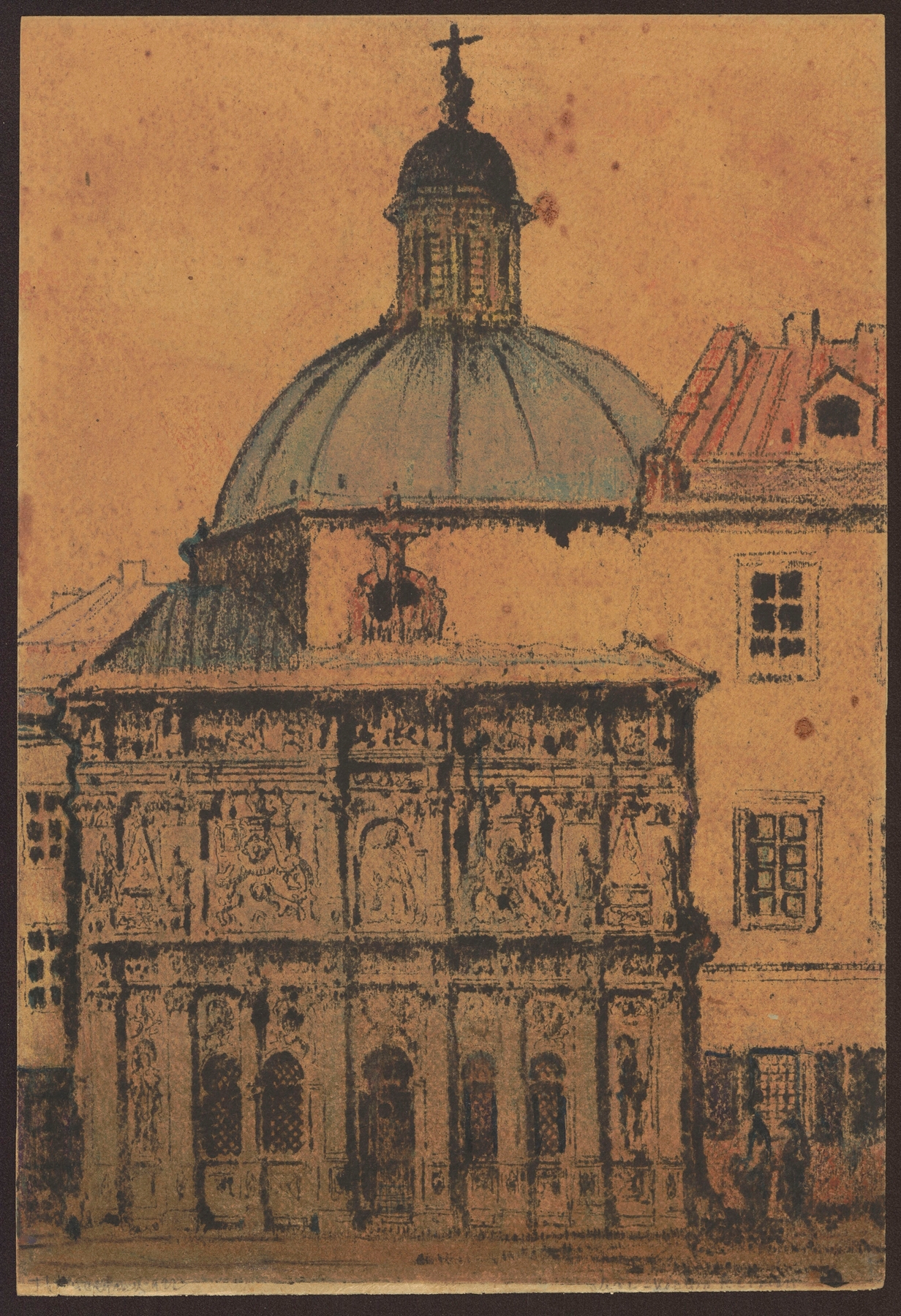 Chapel facade by Feliks Jabłczyński, 1922, medium unknown
