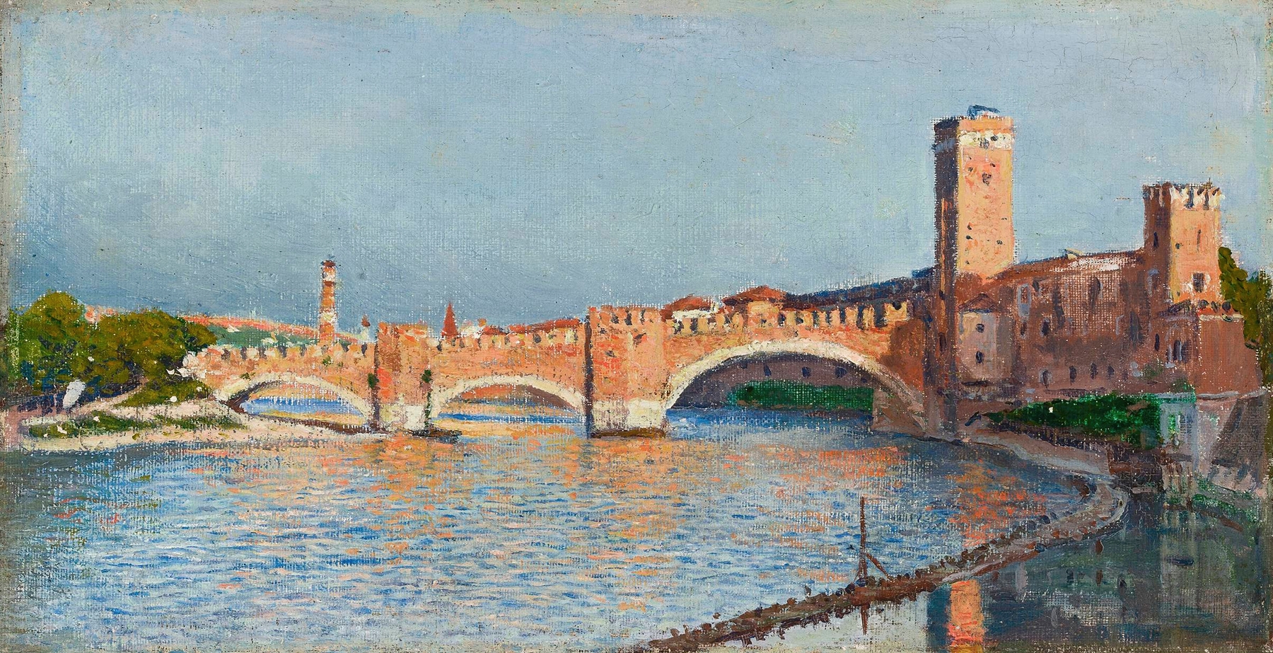 Scaliger Bridge in Verona, by Aleksander Gierymski, public domain