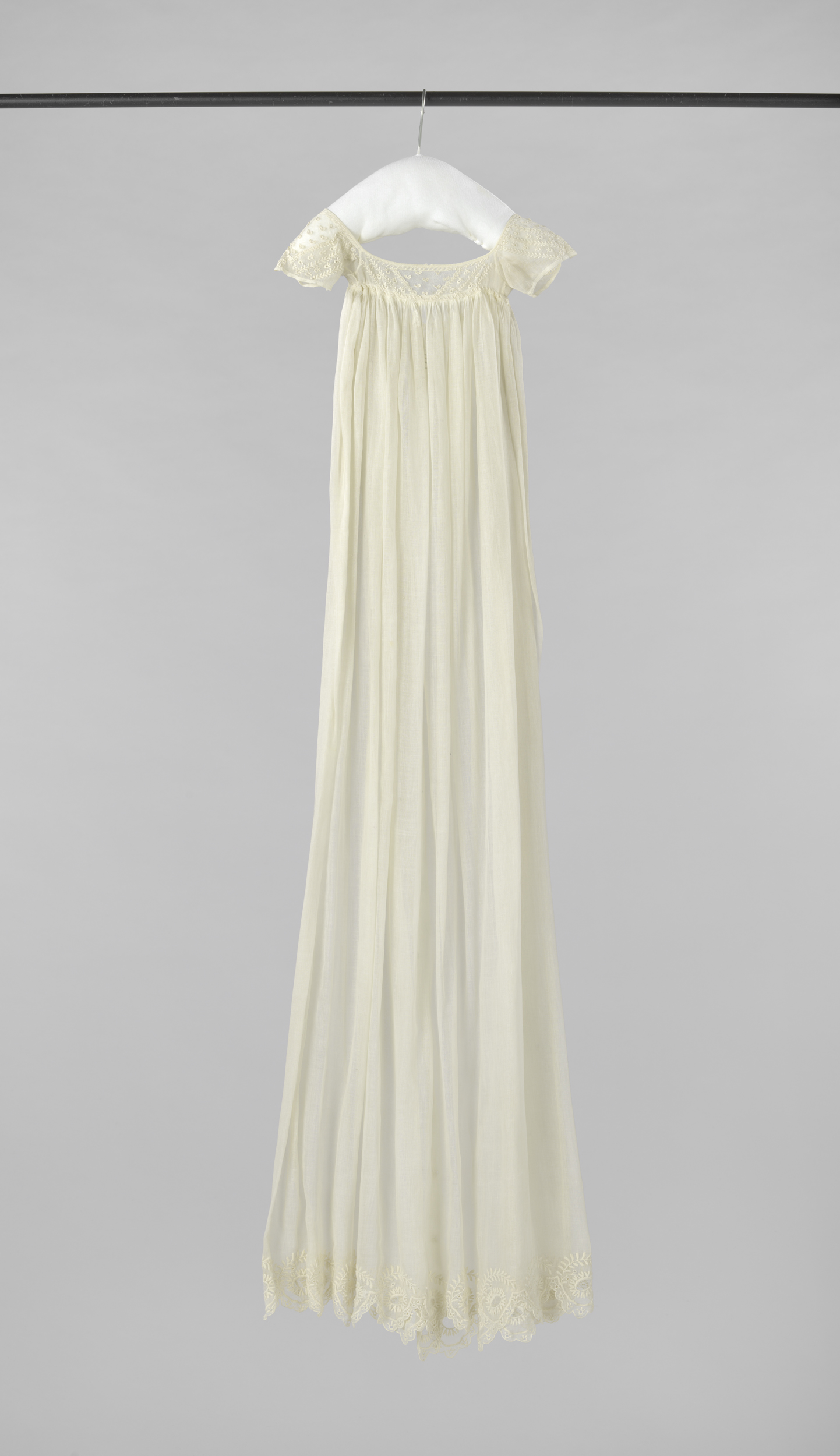 Neoclassical decorative art featuring a batist garment with silk underskirt by Unknown Artist