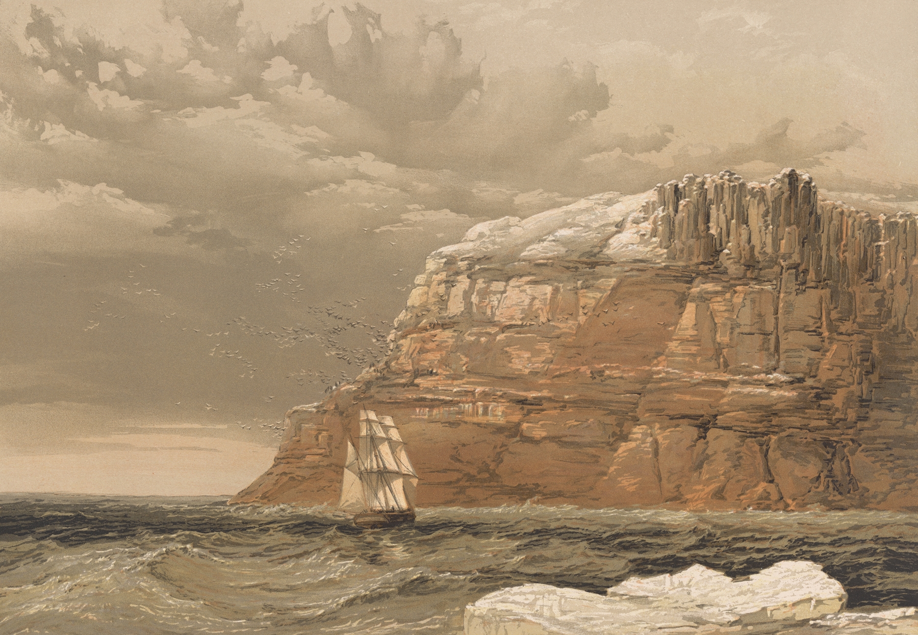 Bold Headland on Baring Island, by Samuel Gurney Cresswell, public domain
