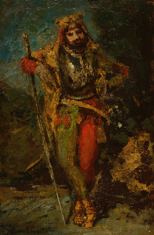 Mephisto from the Opera Faust, oil on panel by Adolphe Joseph Thomas Monticelli