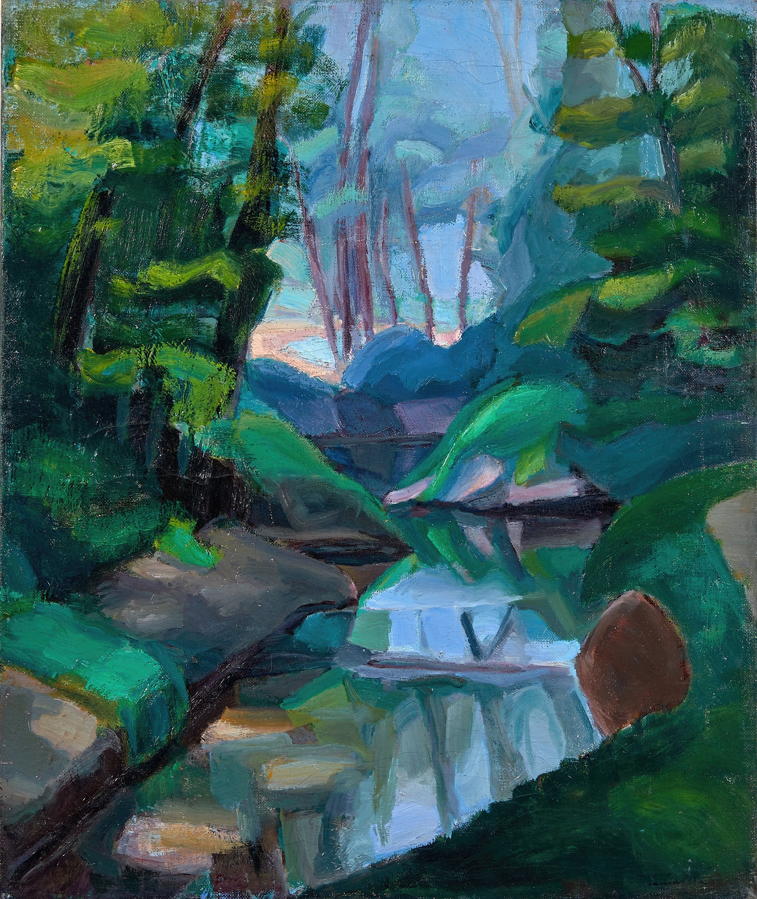 Paysage à la rivière, by Sonia Lewitska, public domain