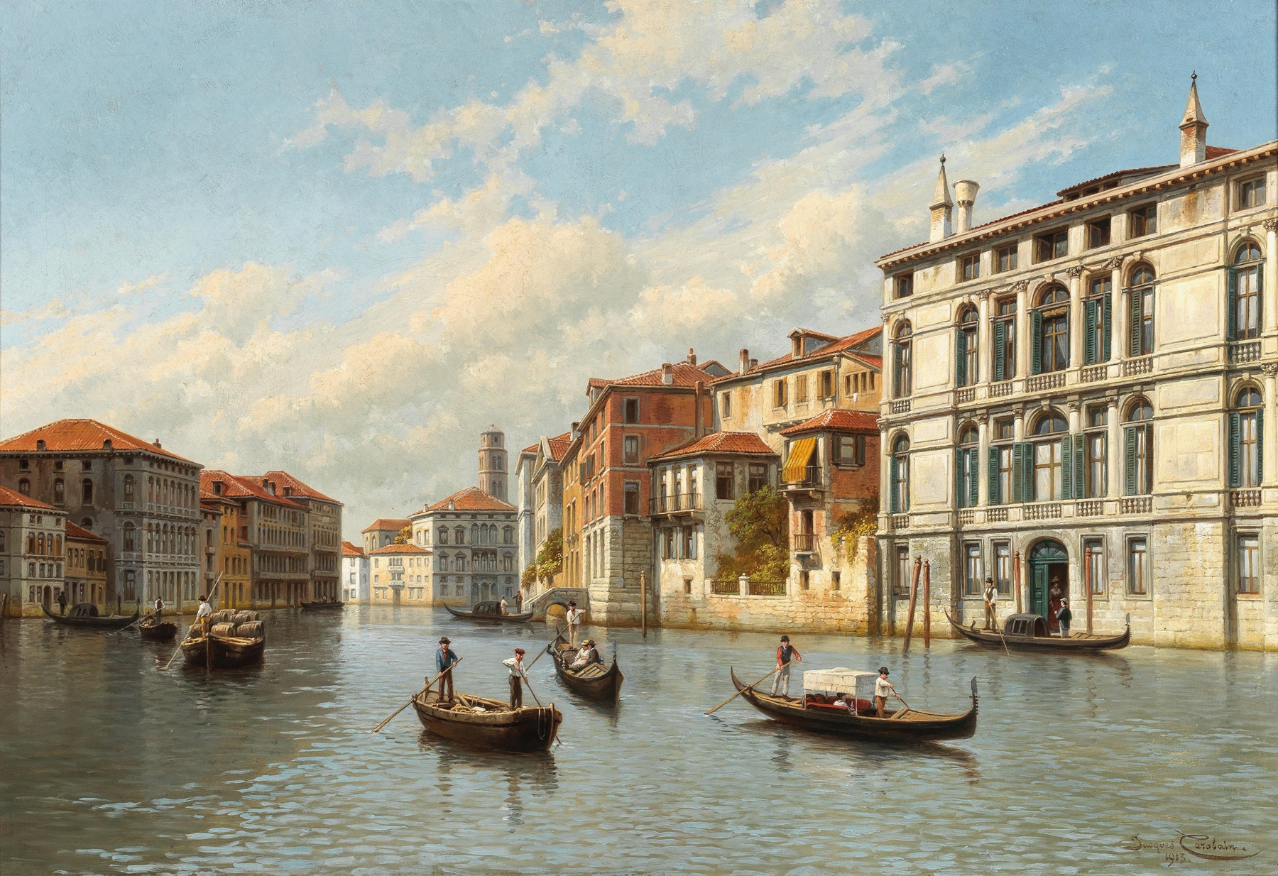 Venice, the Grand Canal, oil painting by Jacques François Carabain