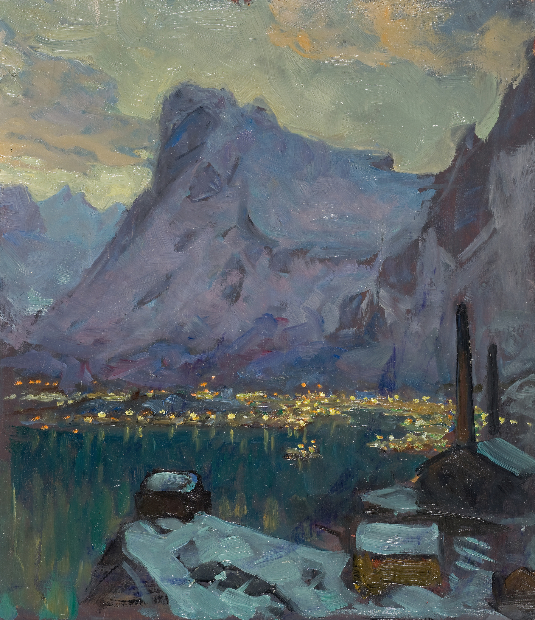 Svolvaer Harbour at the Height of the Fishing Season. Study from Lofoten, by Anna Boberg, public domain