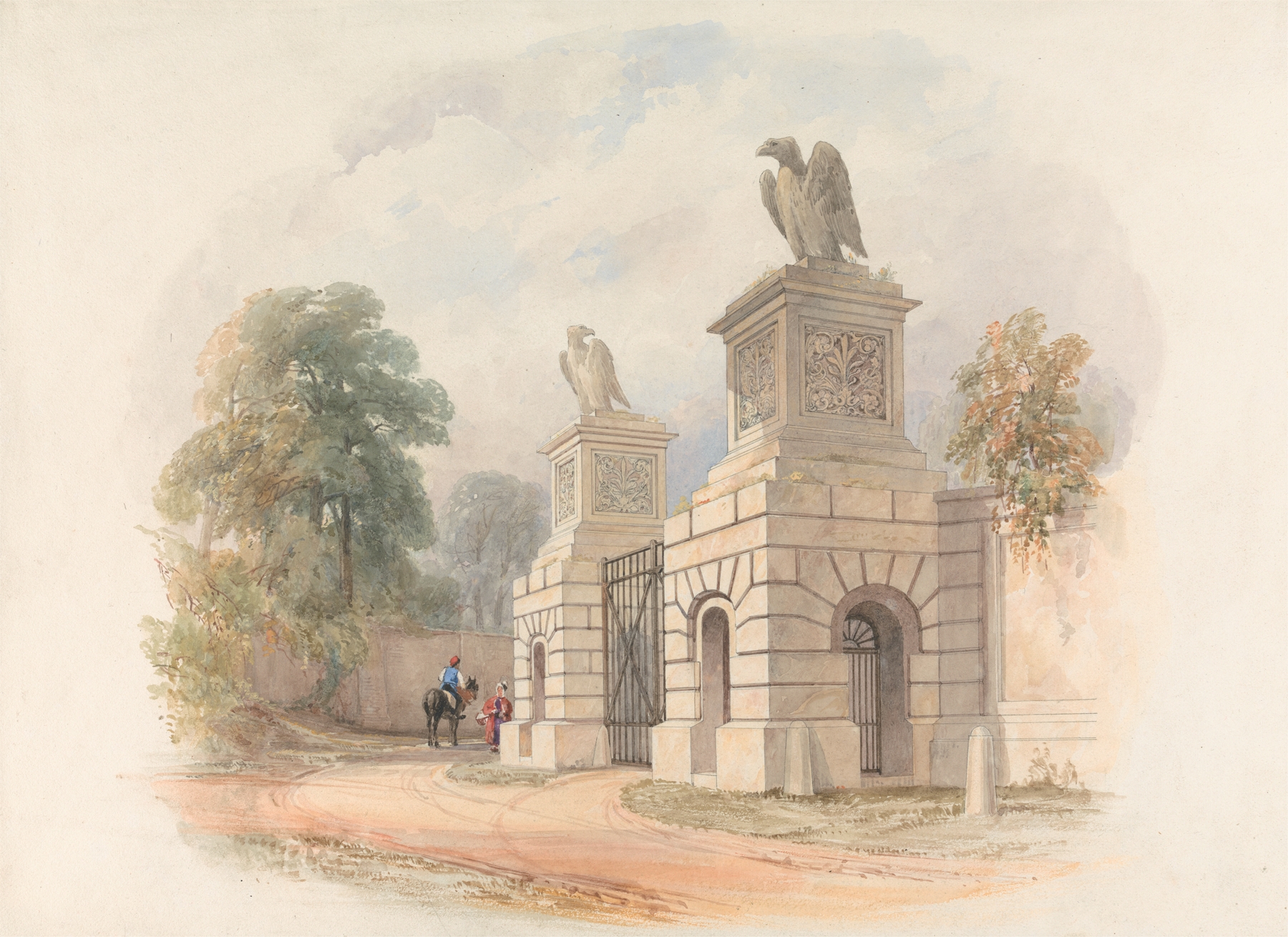 Design for a Park Gateway., by Edward Blore, public domain