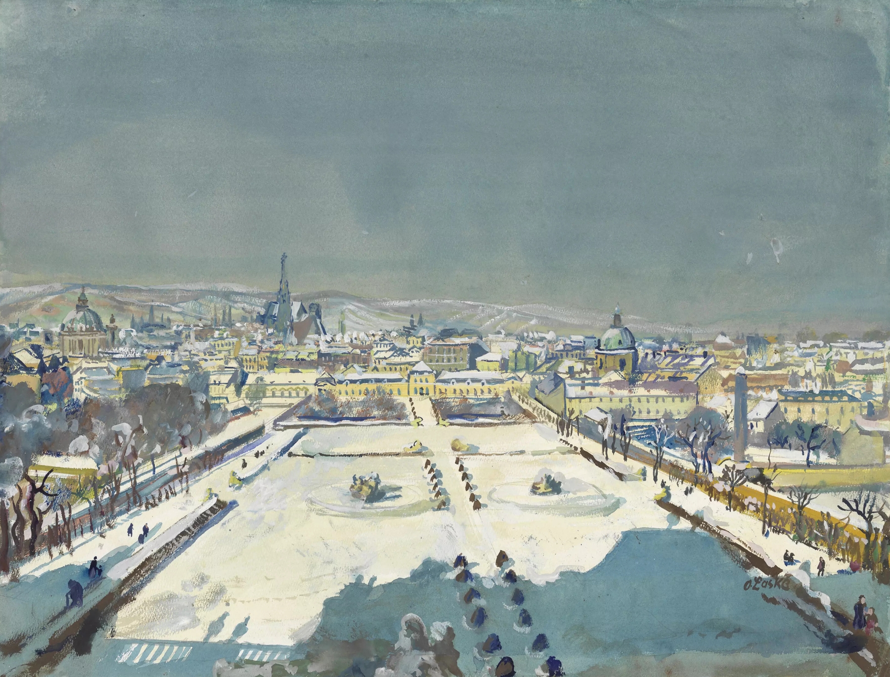 Belvedere mit Blick auf Wien, by Oskar Laske, public domain