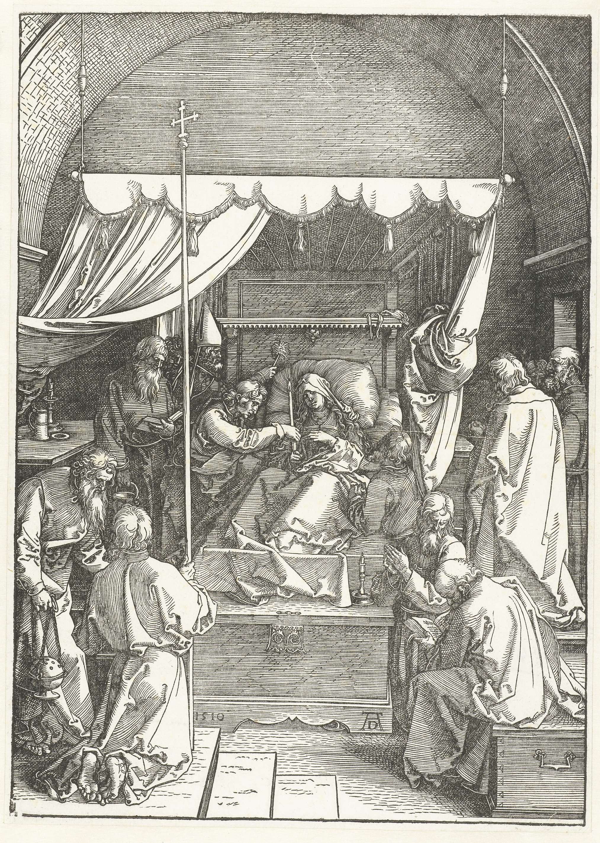 Sterfbed van Maria, by Albrecht Dürer, public domain
