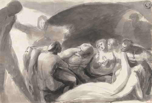 George Romney's 'Howard Visiting a Prison' captures a poignant moment in a genre scene.