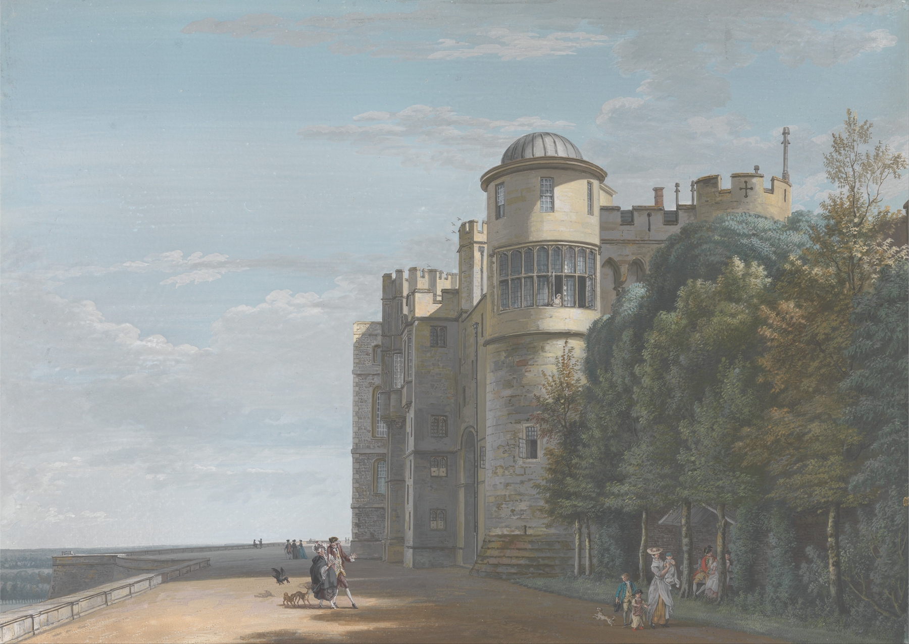 The North Terrace, Looking East by Paul Sandby, watercolor on paper