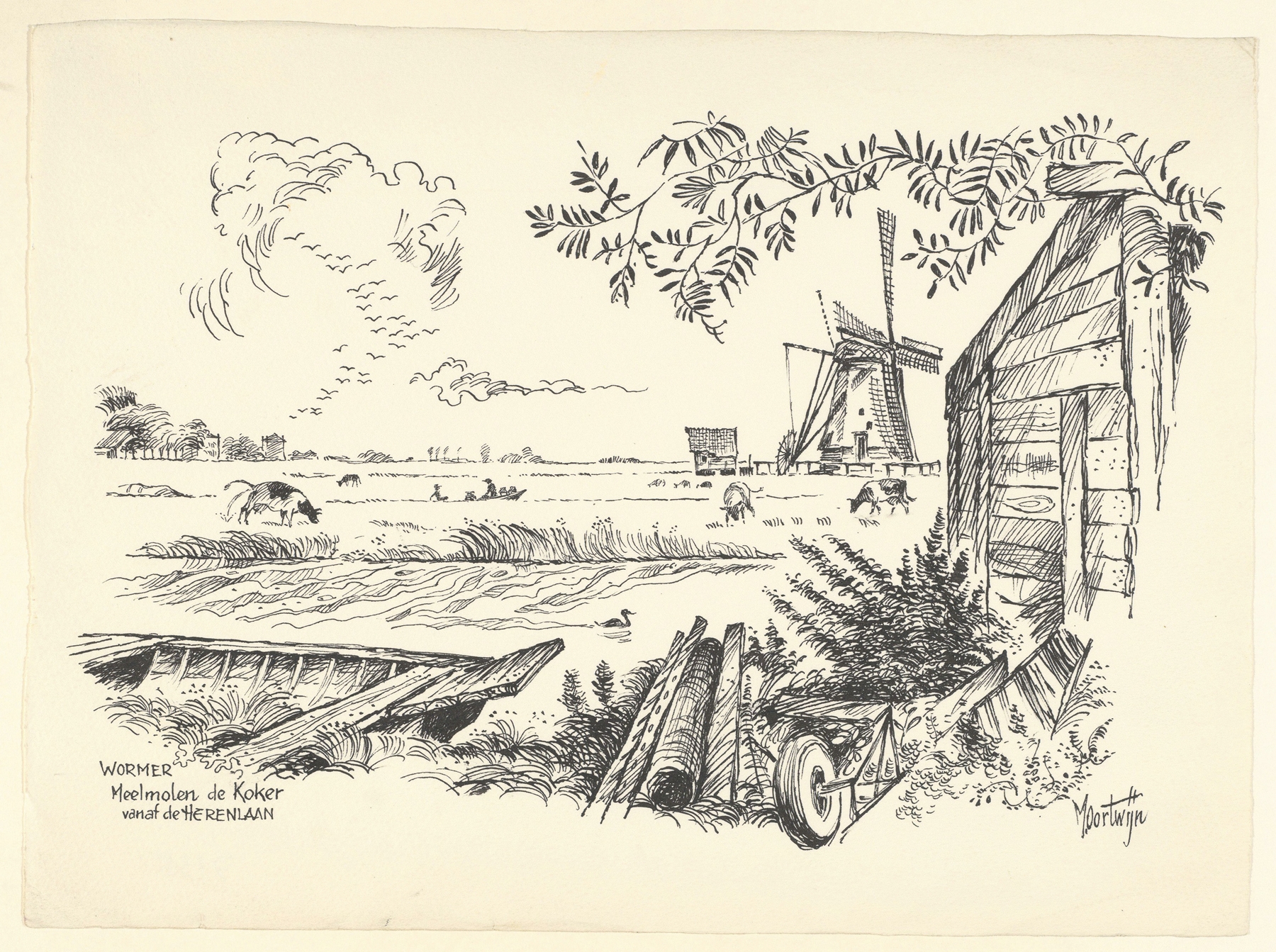 Landscape featuring a windmill, by Maarten Oortwijn, Dutch Golden Age