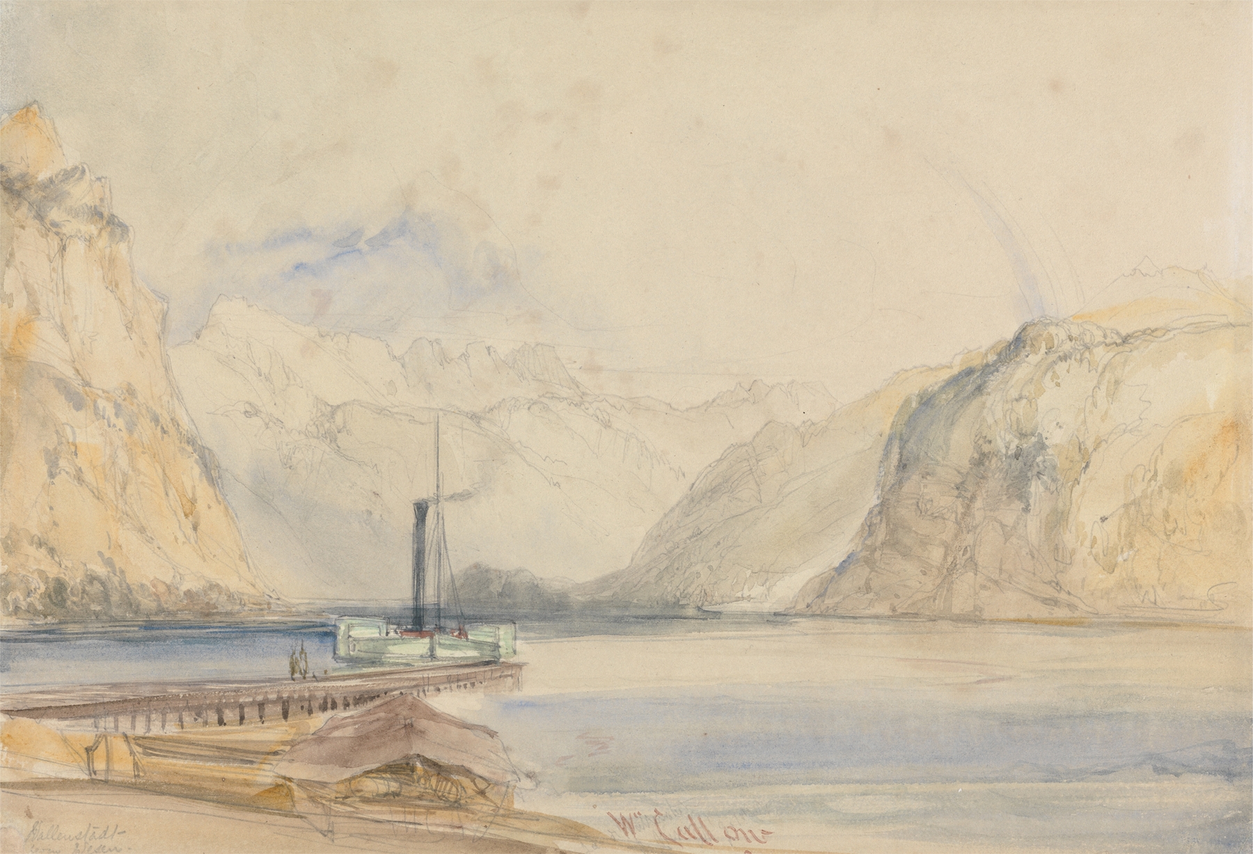 Wallenstadt from Wesen, Switzerland, by William Callow, public domain