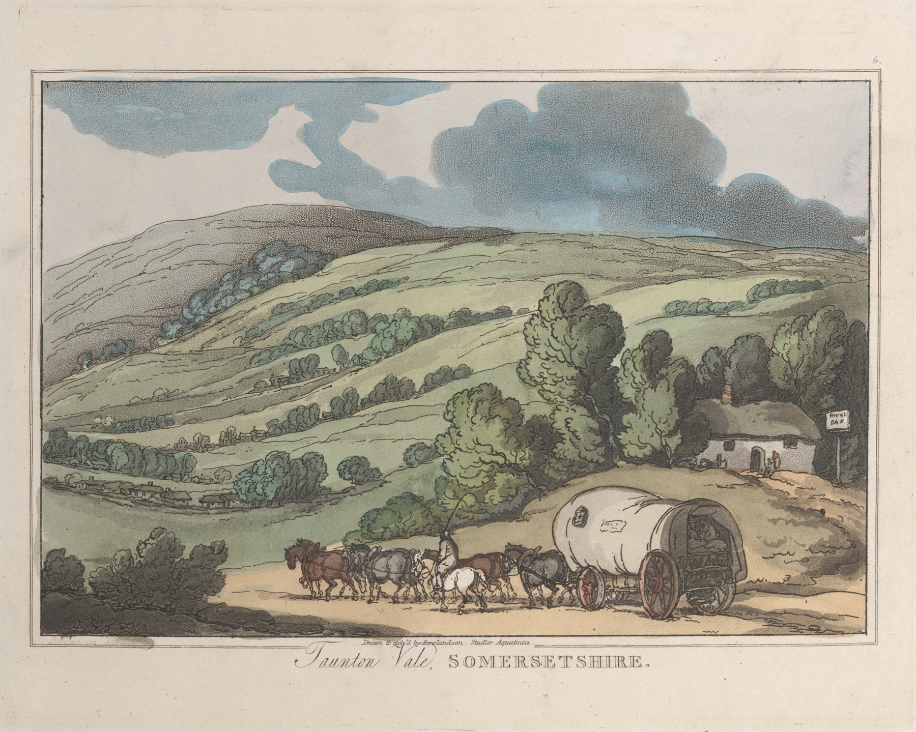 Taunton Vale, Somersetshire, by Thomas Rowlandson, public domain