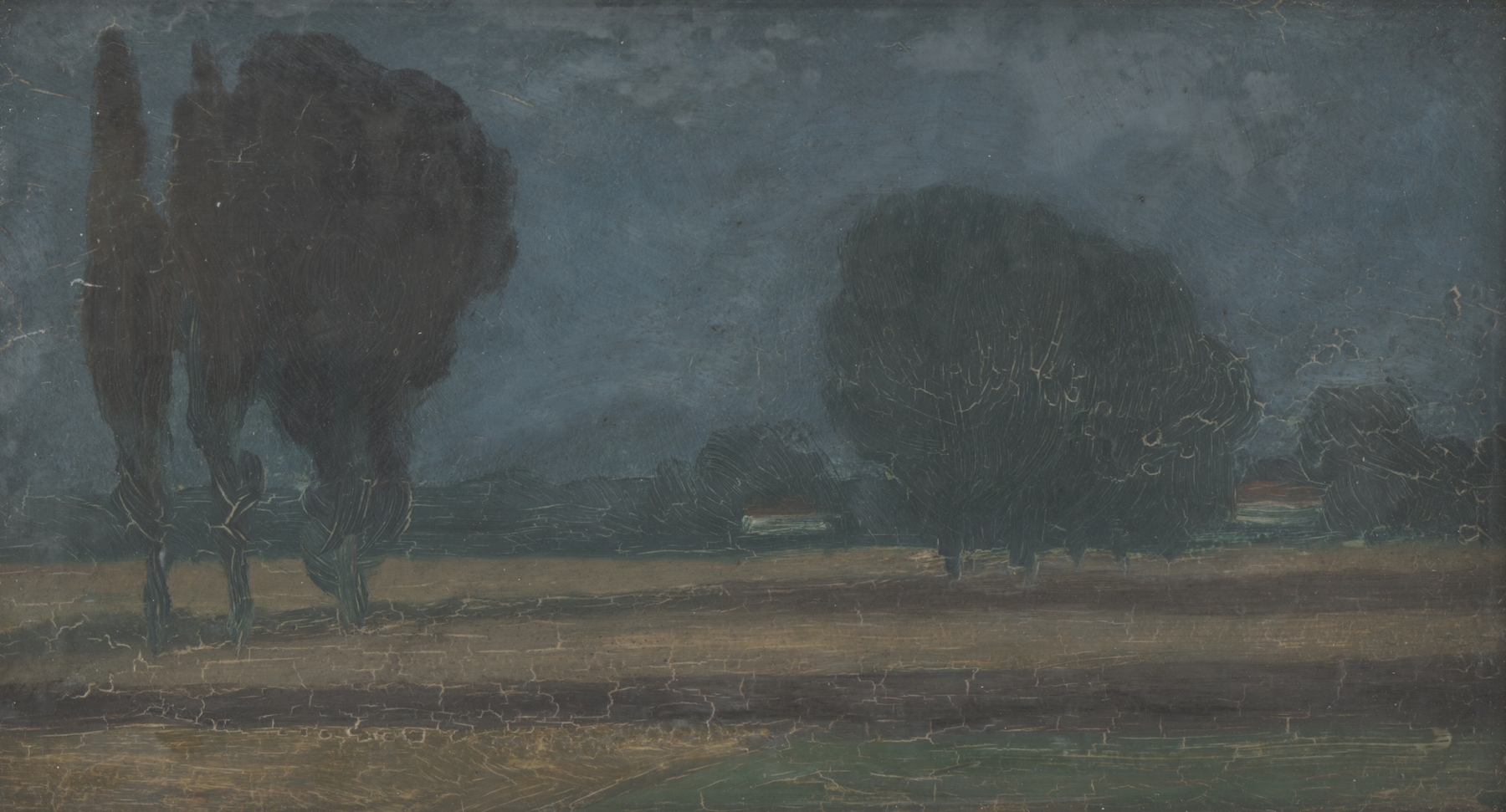Twilight landscape oil painting by Ján Thain