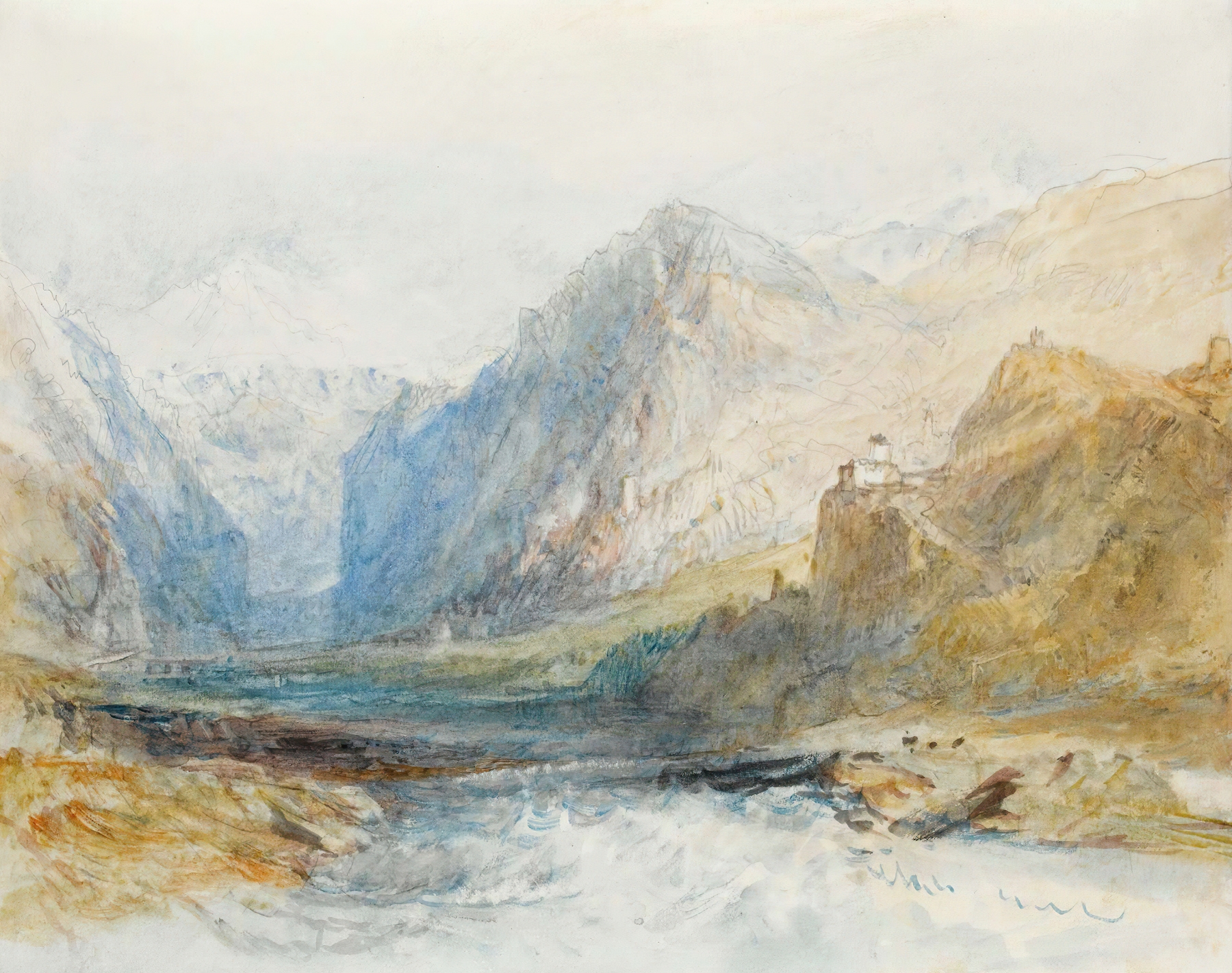 The Domleschg Valley, Looking North To The Gorge At Rothenbrünnen, by Joseph Mallord William Turner, public domain