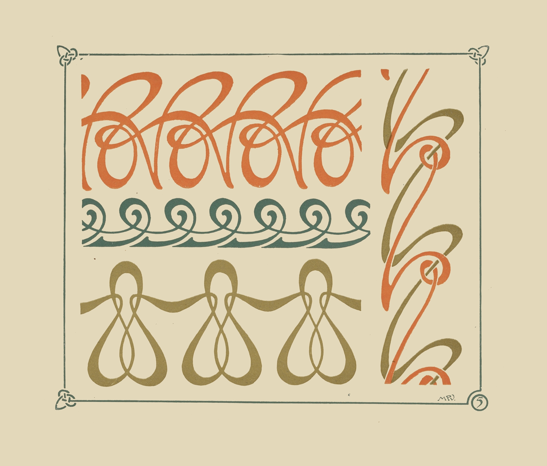 Abstract design based on curvilinear shapes, by Maurice Pillard Verneuil, public domain
