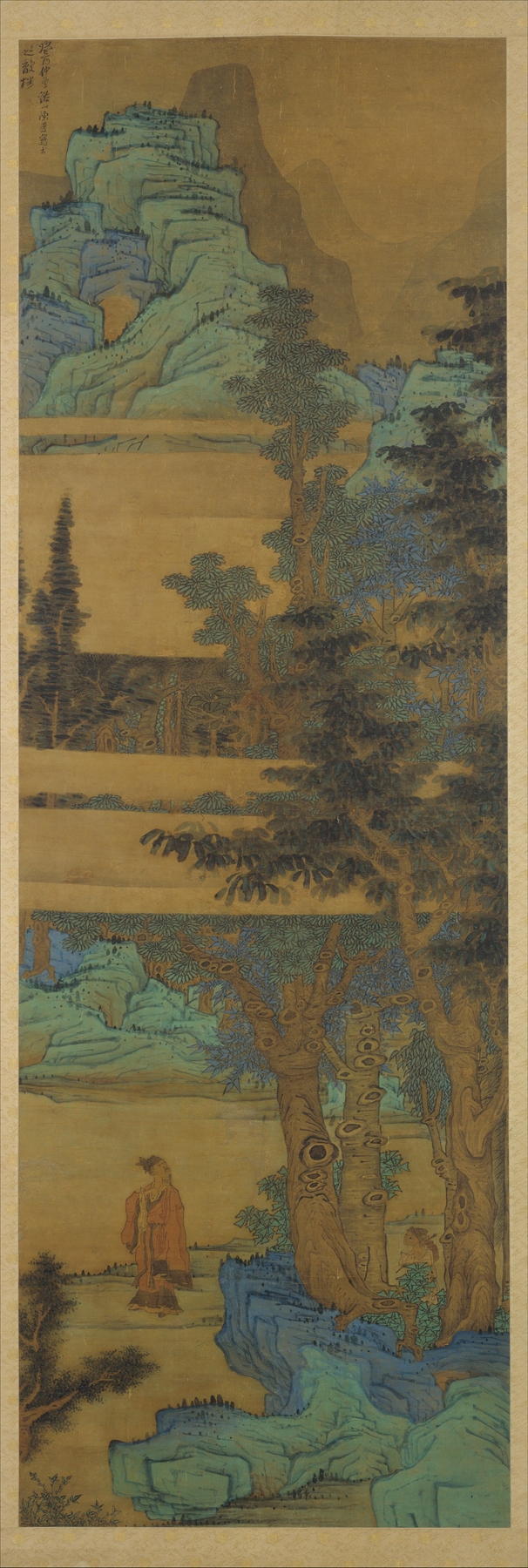 Scholar-recluse in blue-green landscape, by Chen Hongshou, public domain
